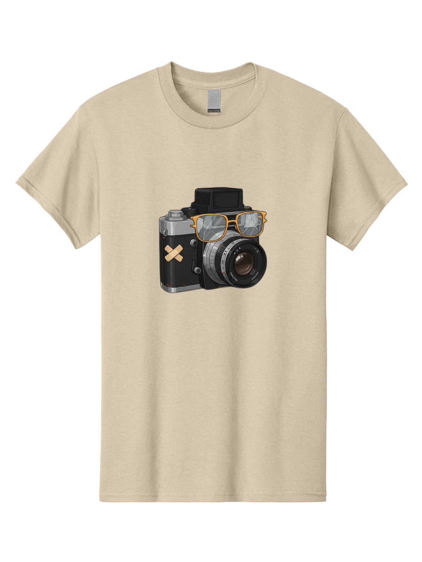 Camera-With-Sunglasses Men'S Graphic Tee, 100% Cotton, Comfortable Casual Summer Wear, Machine Washable, Vintage Camera, Camera With Sunglasses, Retro Style, Camera Accessories, Photography Equipment, Cool Camera, Hipster Camera, Bae381 11