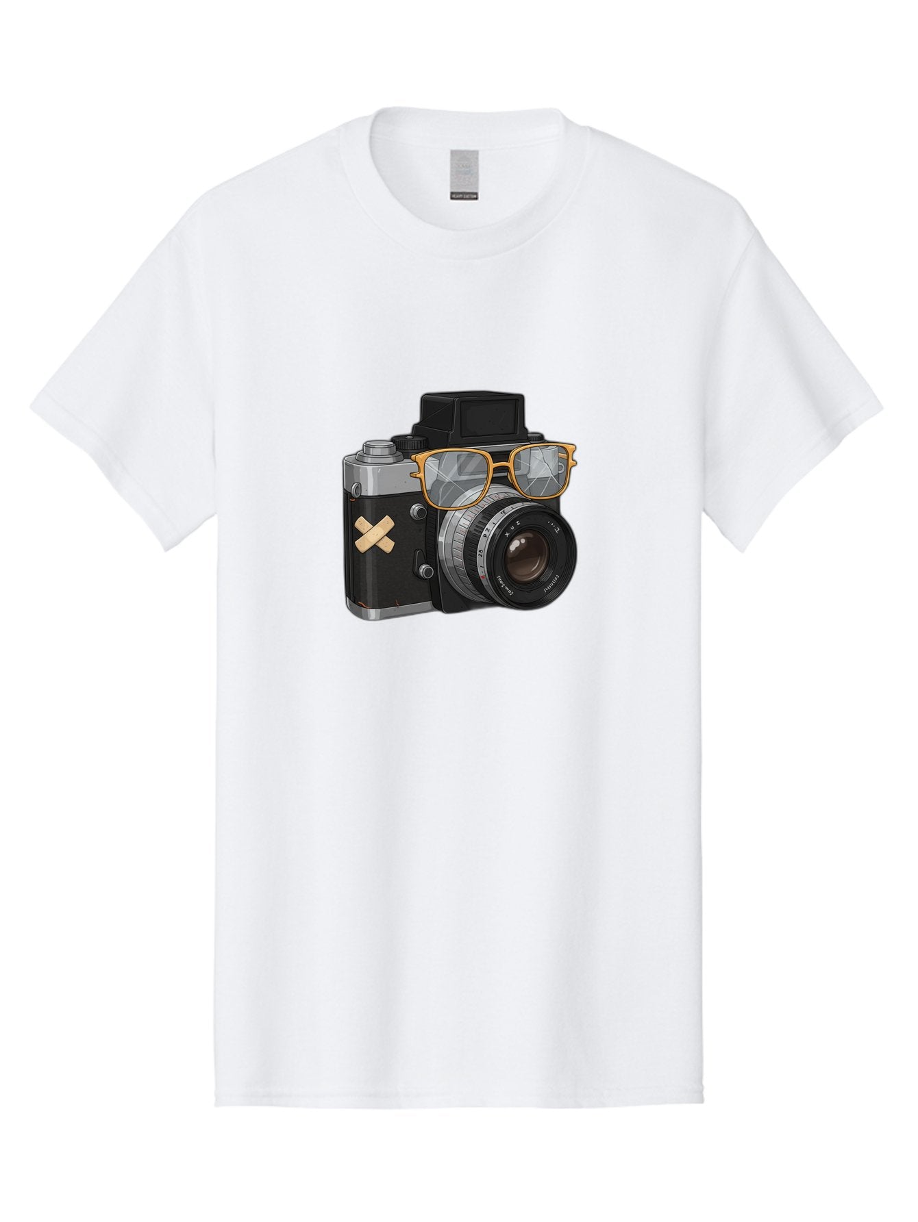 Camera-With-Sunglasses Men'S Graphic Tee, 100% Cotton, Comfortable Casual Summer Wear, Machine Washable, Vintage Camera, Camera With Sunglasses, Retro Style, Camera Accessories, Photography Equipment, Cool Camera, Hipster Camera, Bae381 5