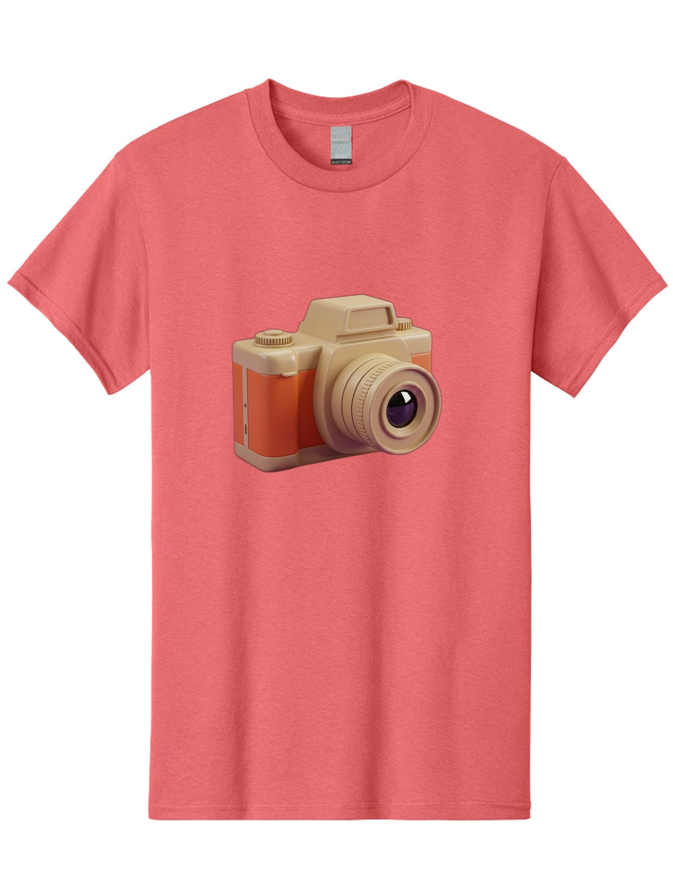 Camera Men'S Graphic Tee, 100% Cotton, Comfortable Casual Summer Wear, Machine Washable, Digital Camera, Photography Equipment, Camera Lens, Vintage Camera, Retro Style, Orange And Beige Colors, 3D Illustration, Camera Design, Photography Gear Bae383 8