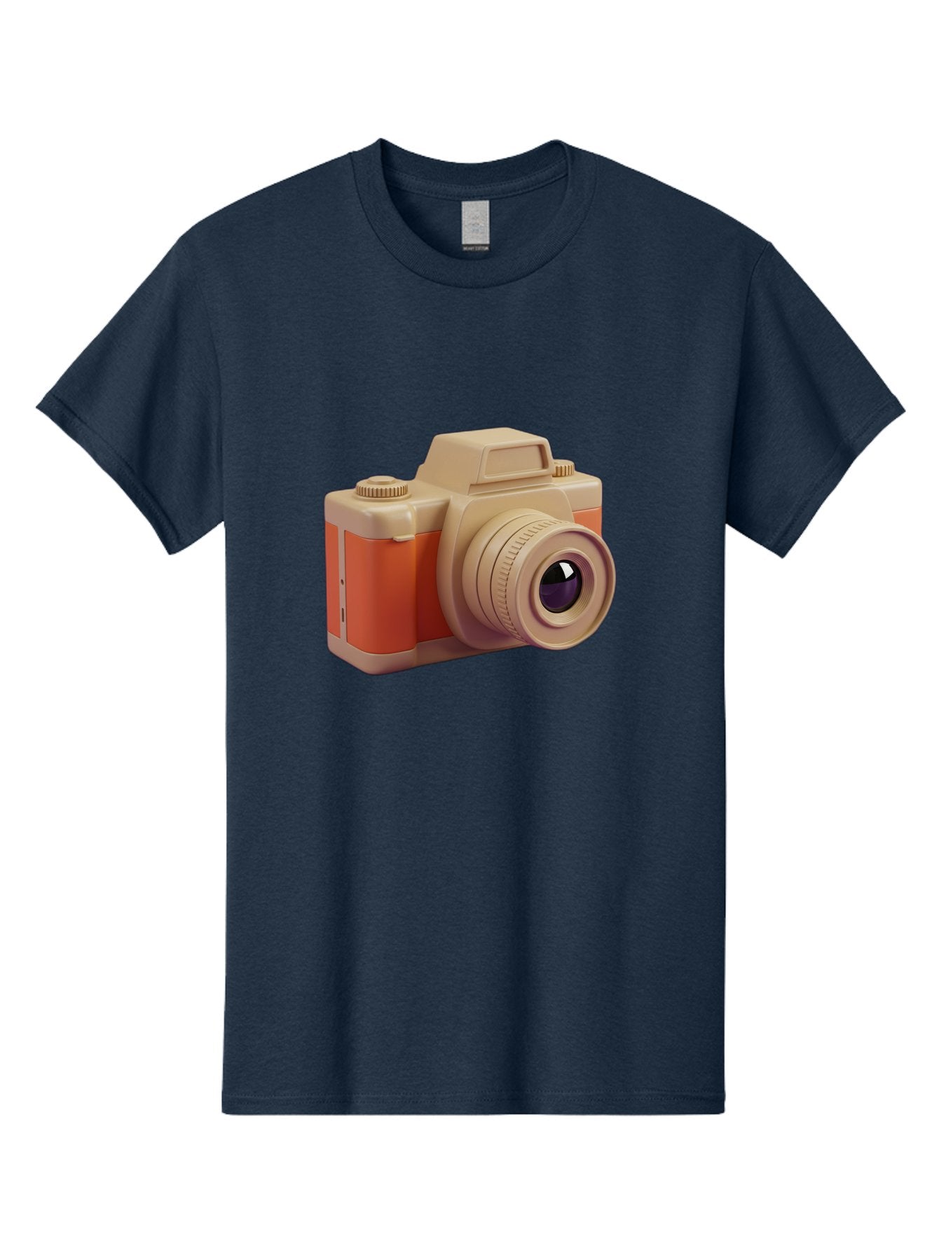 Camera Men'S Graphic Tee, 100% Cotton, Comfortable Casual Summer Wear, Machine Washable, Digital Camera, Photography Equipment, Camera Lens, Vintage Camera, Retro Style, Orange And Beige Colors, 3D Illustration, Camera Design, Photography Gear Bae383 7