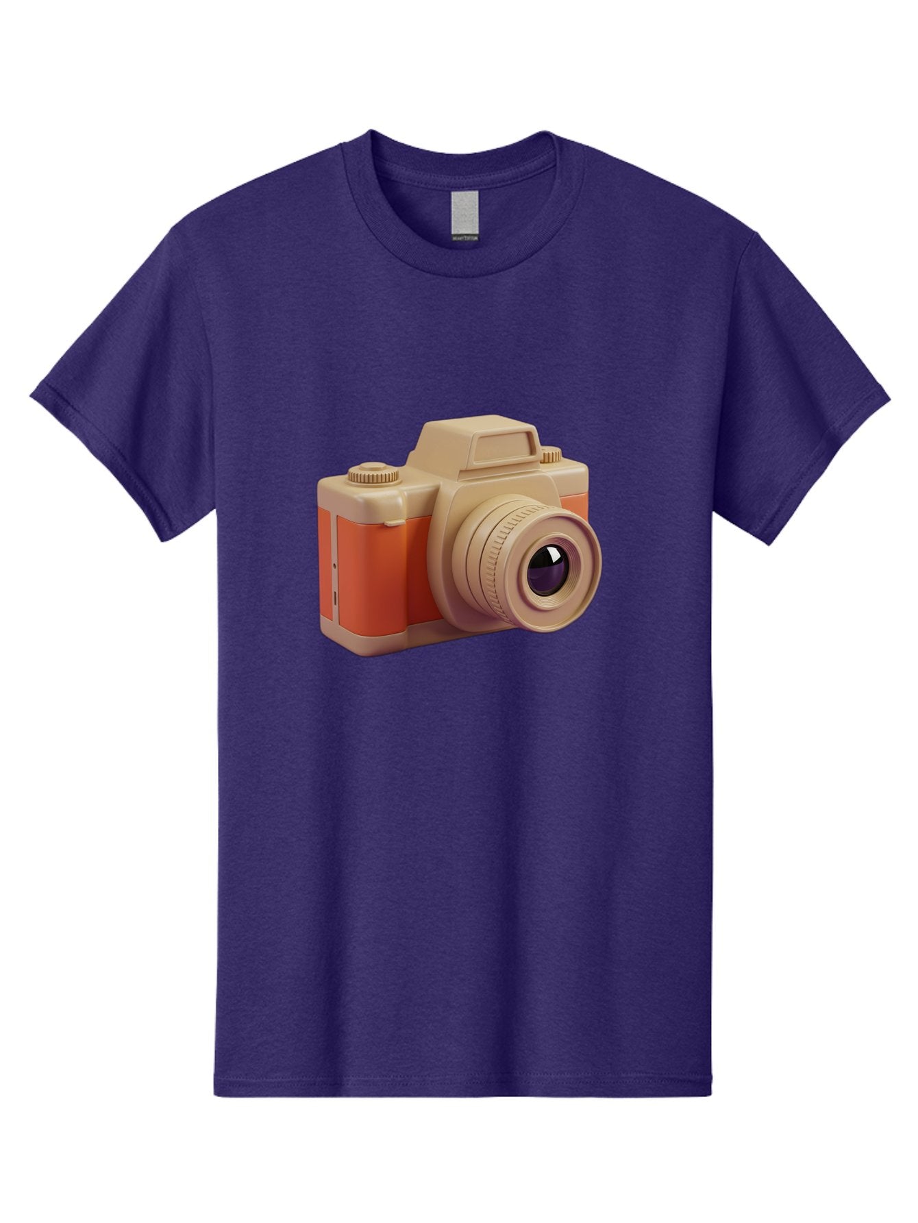 Camera Men'S Graphic Tee, 100% Cotton, Comfortable Casual Summer Wear, Machine Washable, Digital Camera, Photography Equipment, Camera Lens, Vintage Camera, Retro Style, Orange And Beige Colors, 3D Illustration, Camera Design, Photography Gear Bae383 5