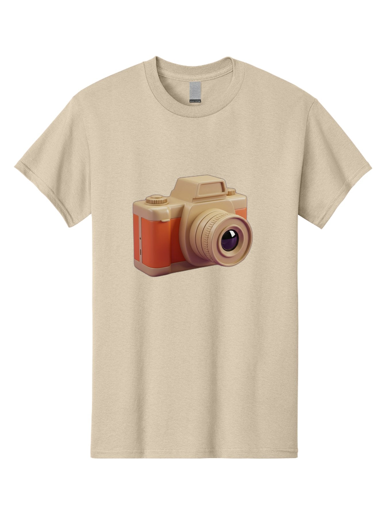 Camera Men'S Graphic Tee, 100% Cotton, Comfortable Casual Summer Wear, Machine Washable, Digital Camera, Photography Equipment, Camera Lens, Vintage Camera, Retro Style, Orange And Beige Colors, 3D Illustration, Camera Design, Photography Gear Bae383 14