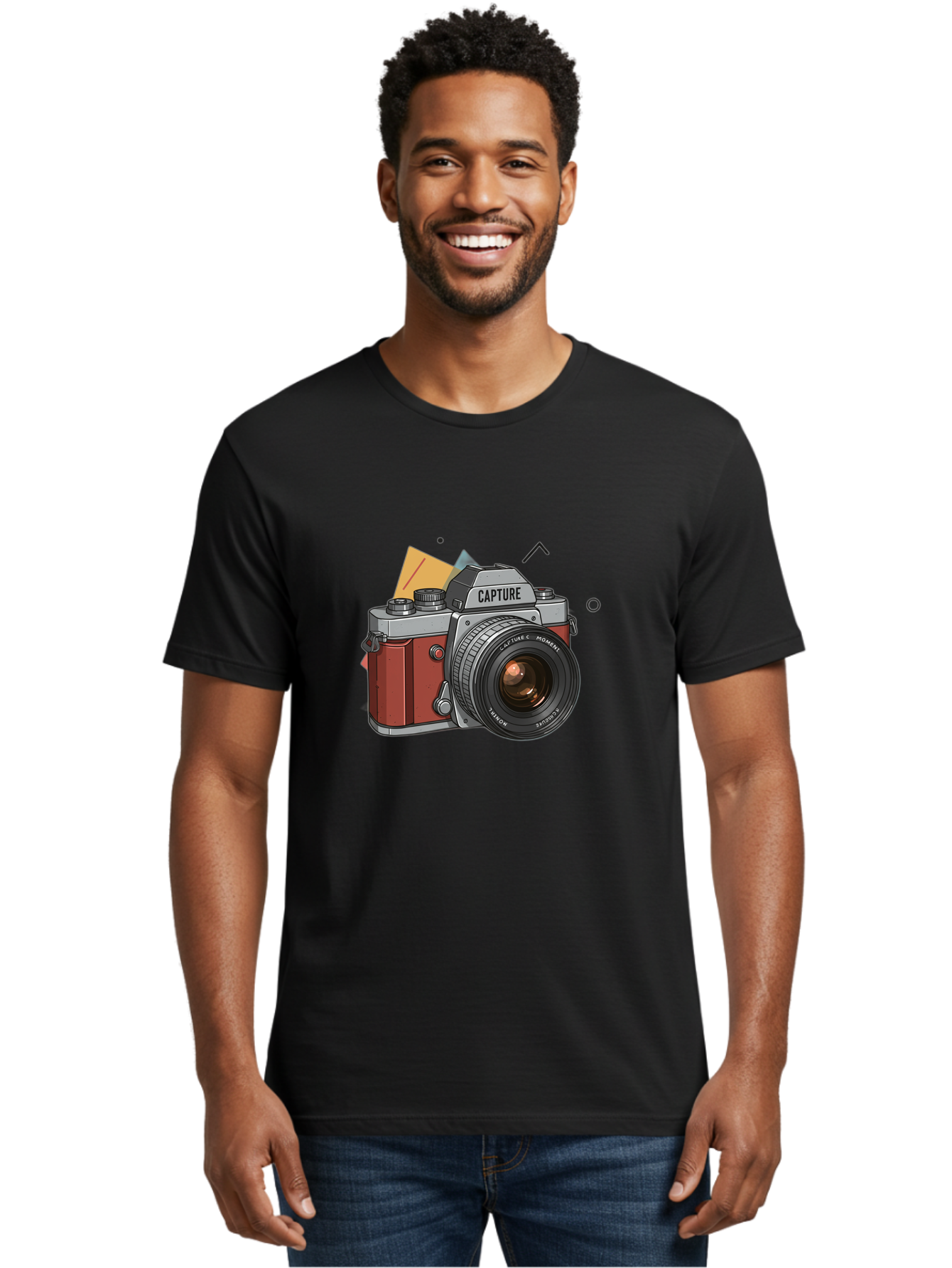 Capture-Camera Men'S Graphic Tee, 100% Cotton, Comfortable Casual Summer Wear, Machine Washable, Vintage Camera, Capture Moment, Photography Equipment, Capture The Moment, Dslr Camera, Camera Lens, Photography Accessories, Retro Camera Design, Bae384 16