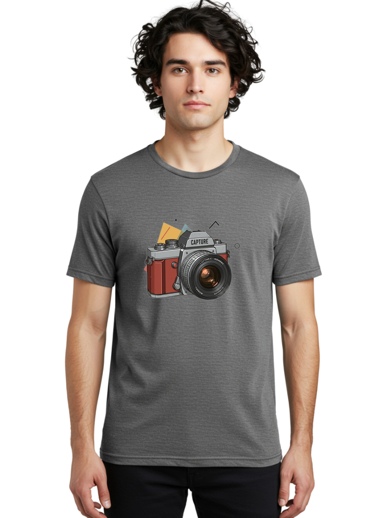 Capture-Camera Men'S Graphic Tee, 100% Cotton, Comfortable Casual Summer Wear, Machine Washable, Vintage Camera, Capture Moment, Photography Equipment, Capture The Moment, Dslr Camera, Camera Lens, Photography Accessories, Retro Camera Design, Bae384 28