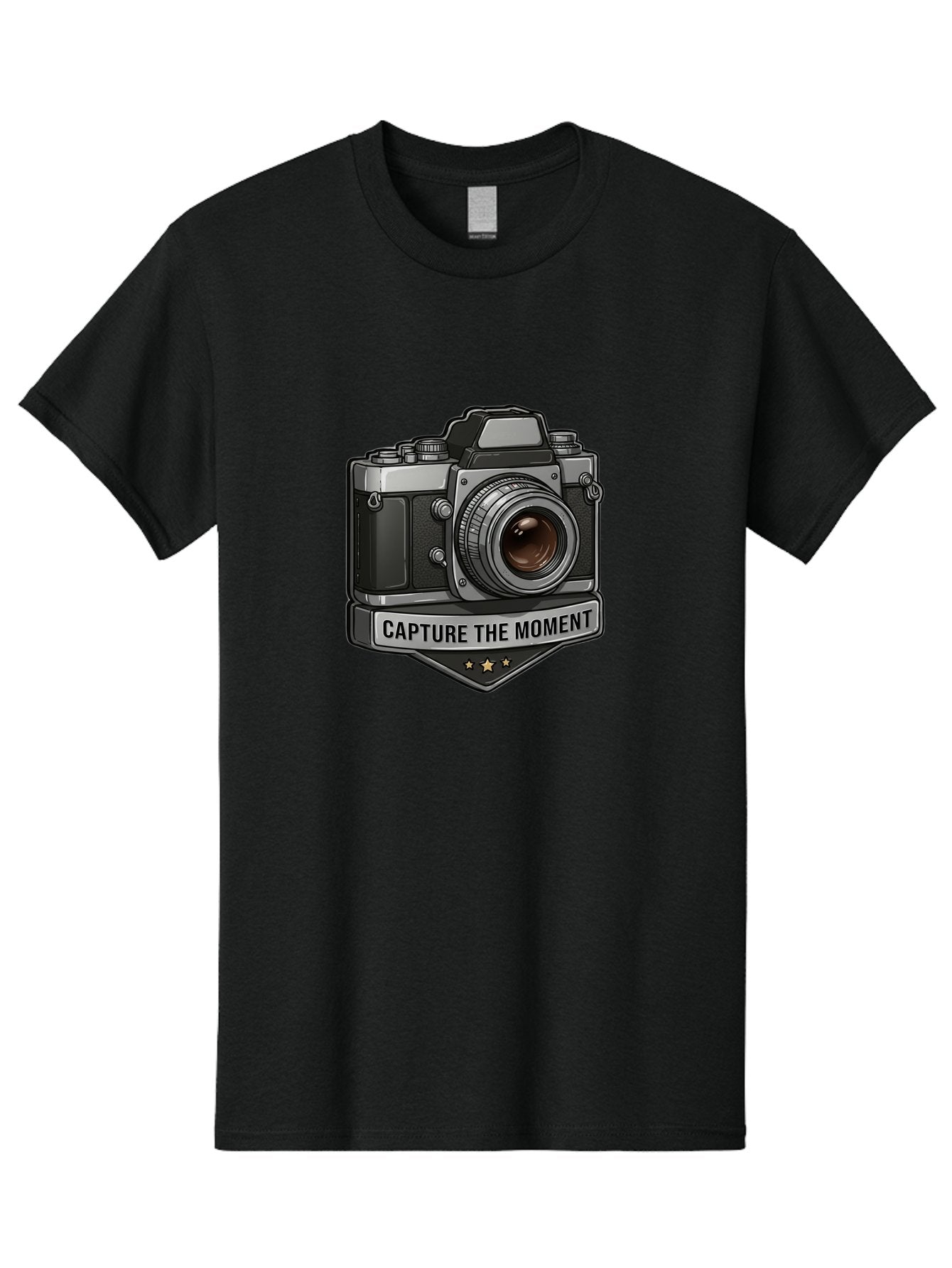 Capture-The-Moment Men'S Graphic Tee, 100% Cotton, Comfortable Casual Summer Wear, Machine Washable, Vintage Camera, Photography Equipment, Capture The Moment, Three Stars, Classic Design, Retro Style, Photography Inspiration, Camera Logo, Bae385 10