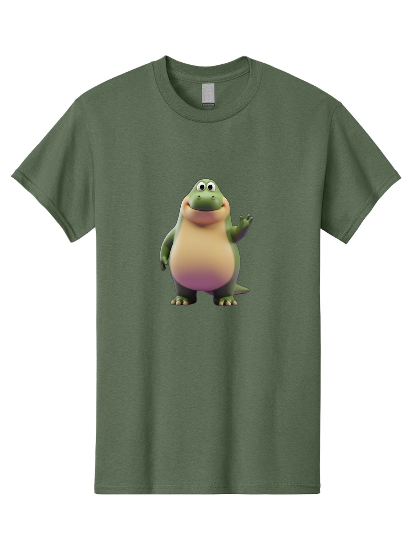 Cartoon-Dinosaur-2 Men'S Graphic Tee, 100% Cotton, Comfortable Casual Summer Wear, Machine Washable, Cartoon Dinosaur, Dinosaur Character, Friendly Reptile, Smiling Creature, Animated Dino, Dino Illustration, Green Dinosaur, Cute Dino, Bae389 14