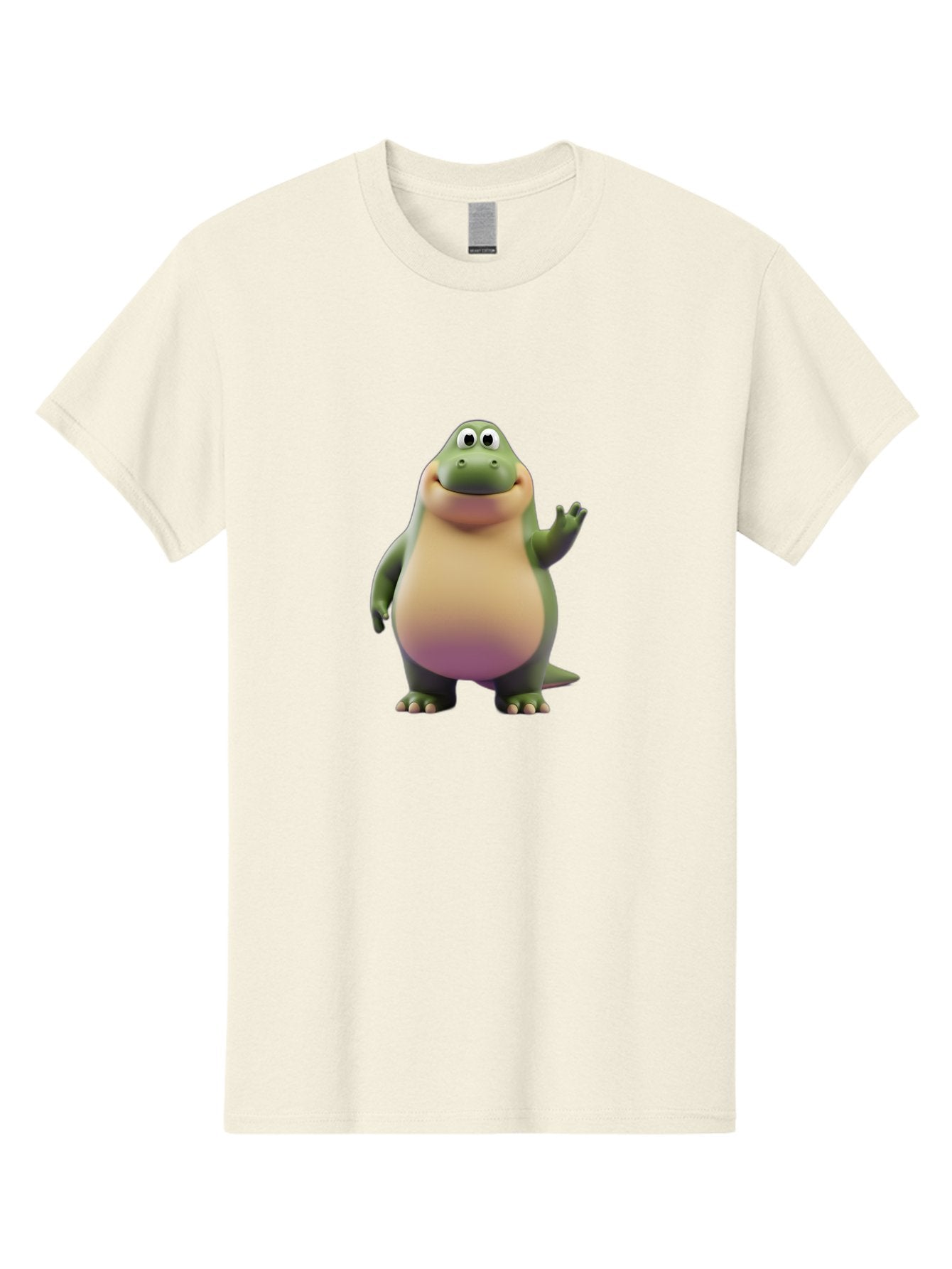 Cartoon-Dinosaur-2 Men'S Graphic Tee, 100% Cotton, Comfortable Casual Summer Wear, Machine Washable, Cartoon Dinosaur, Dinosaur Character, Friendly Reptile, Smiling Creature, Animated Dino, Dino Illustration, Green Dinosaur, Cute Dino, Bae389 9