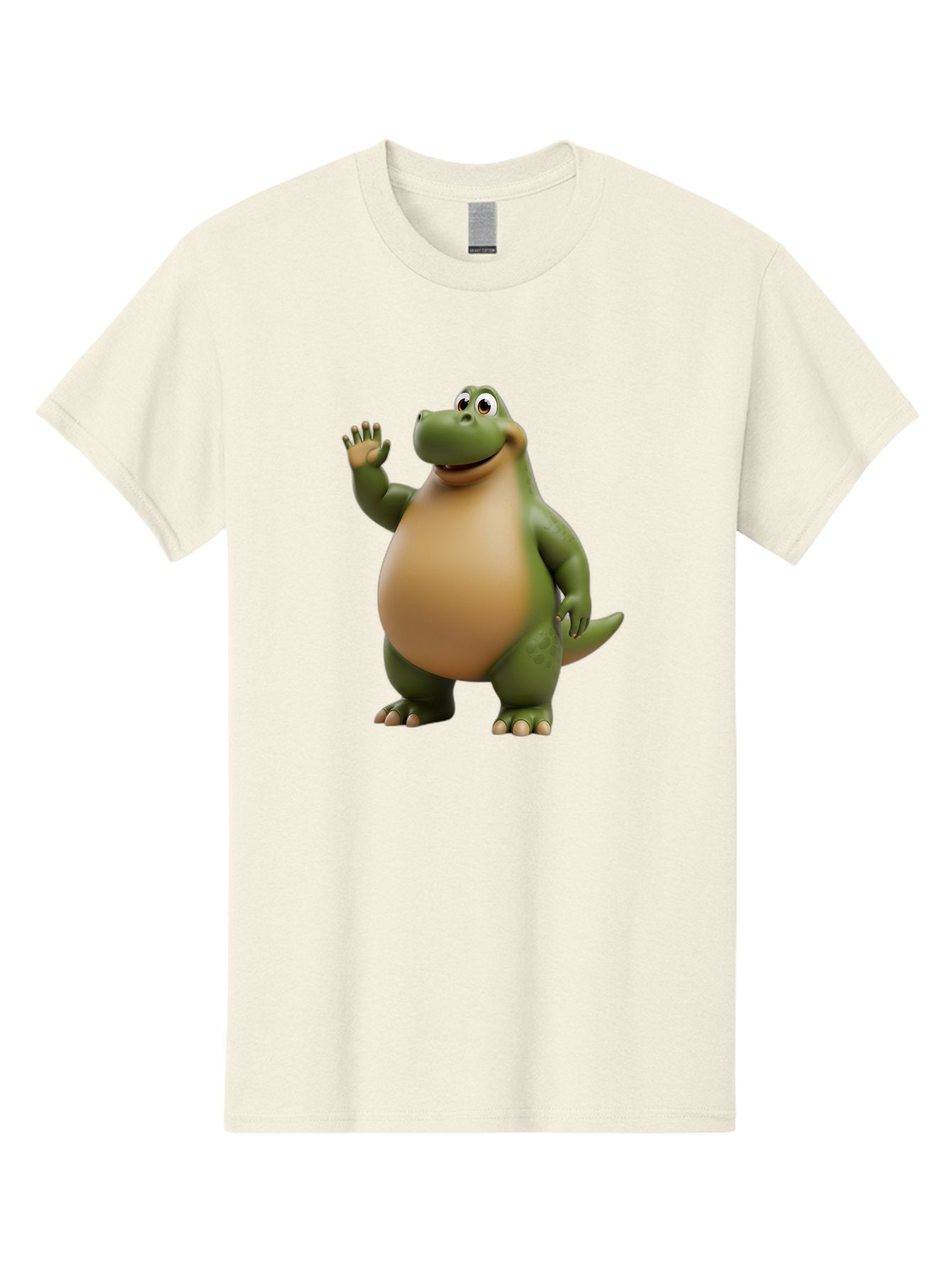 Cartoon-T-Rex Men'S Graphic Tee, 100% Cotton, Comfortable Casual Summer Wear, Machine Washable, Cartoon Alligator, 3D Character, Green Alligator, Friendly Creature, Cartoon Animal, Animated Character, Children'S Entertainment, Nursery Decor, Bae395 15