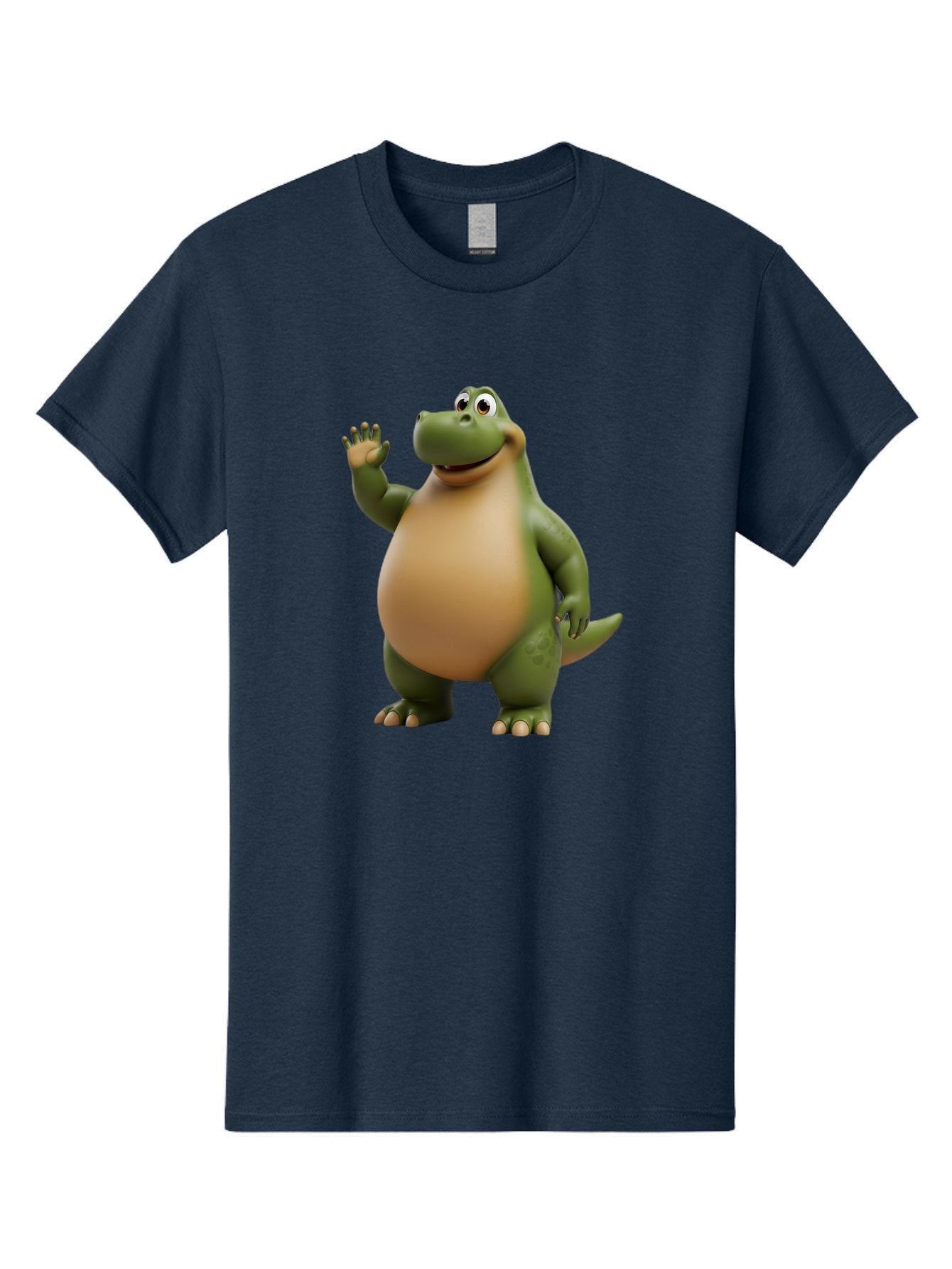 Cartoon-T-Rex Men'S Graphic Tee, 100% Cotton, Comfortable Casual Summer Wear, Machine Washable, Cartoon Alligator, 3D Character, Green Alligator, Friendly Creature, Cartoon Animal, Animated Character, Children'S Entertainment, Nursery Decor, Bae395 10