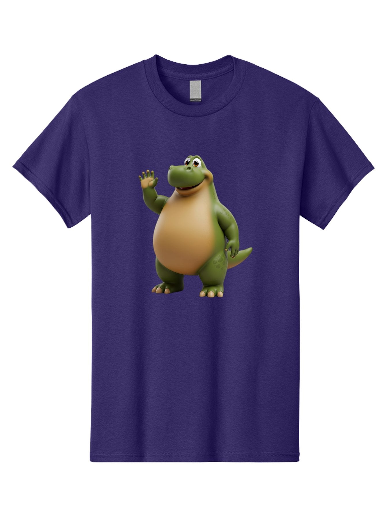 Cartoon-T-Rex Men'S Graphic Tee, 100% Cotton, Comfortable Casual Summer Wear, Machine Washable, Cartoon Alligator, 3D Character, Green Alligator, Friendly Creature, Cartoon Animal, Animated Character, Children'S Entertainment, Nursery Decor, Bae395 12