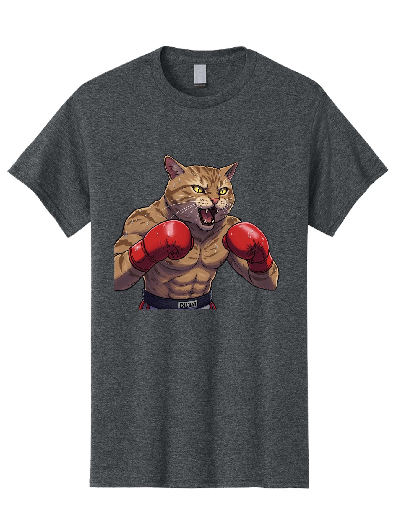 Cat-Boxer-1 Men'S Graphic Tee, 100% Cotton, Comfortable Casual Summer Wear, Machine Washable, Muscular Cat, Boxing Gloves, Fighting Stance, Aggressive Expression, Cartoon Character, Fitness, Athleticism, Feline, Combat Sports, Bae396 6