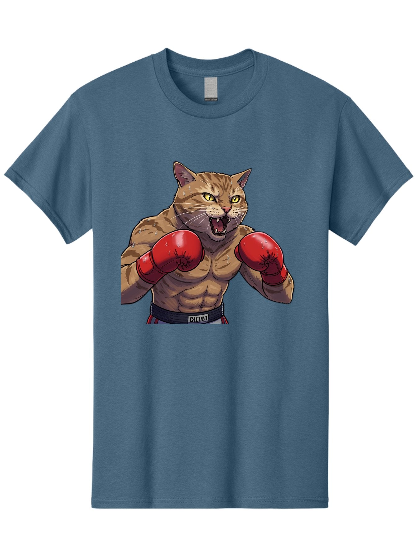 Cat-Boxer-1 Men'S Graphic Tee, 100% Cotton, Comfortable Casual Summer Wear, Machine Washable, Muscular Cat, Boxing Gloves, Fighting Stance, Aggressive Expression, Cartoon Character, Fitness, Athleticism, Feline, Combat Sports, Bae396 10