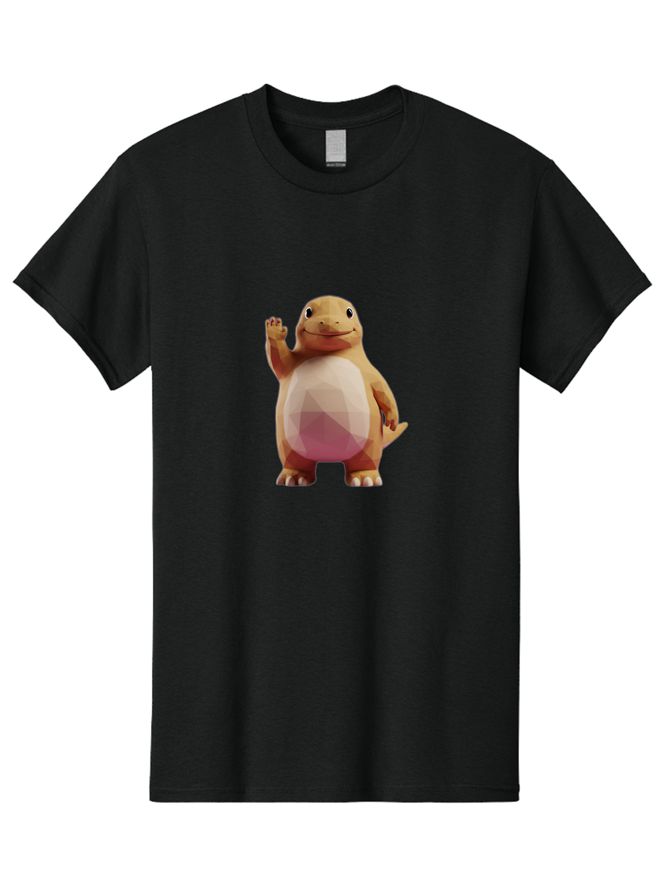 Charmander Men'S Graphic Tee, 100% Cotton, Comfortable Casual Summer Wear, Machine Washable, Charmander, Pokémon Character, Cartoon Lizard, Low-Poly 3D Model, Orange And White Colors, Friendly Gesture, Digital Illustration, Gaming Icon Bae406 15