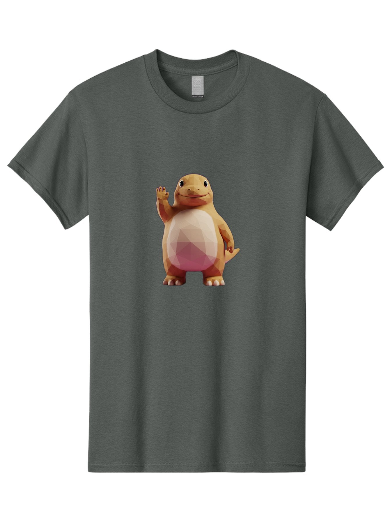 Charmander Men'S Graphic Tee, 100% Cotton, Comfortable Casual Summer Wear, Machine Washable, Charmander, Pokémon Character, Cartoon Lizard, Low-Poly 3D Model, Orange And White Colors, Friendly Gesture, Digital Illustration, Gaming Icon Bae406 12