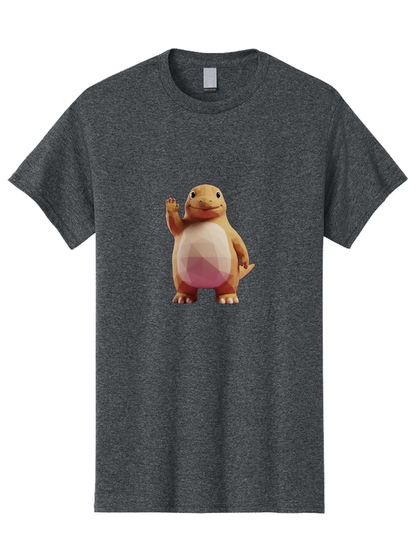 Charmander Men'S Graphic Tee, 100% Cotton, Comfortable Casual Summer Wear, Machine Washable, Charmander, Pokémon Character, Cartoon Lizard, Low-Poly 3D Model, Orange And White Colors, Friendly Gesture, Digital Illustration, Gaming Icon Bae406 14