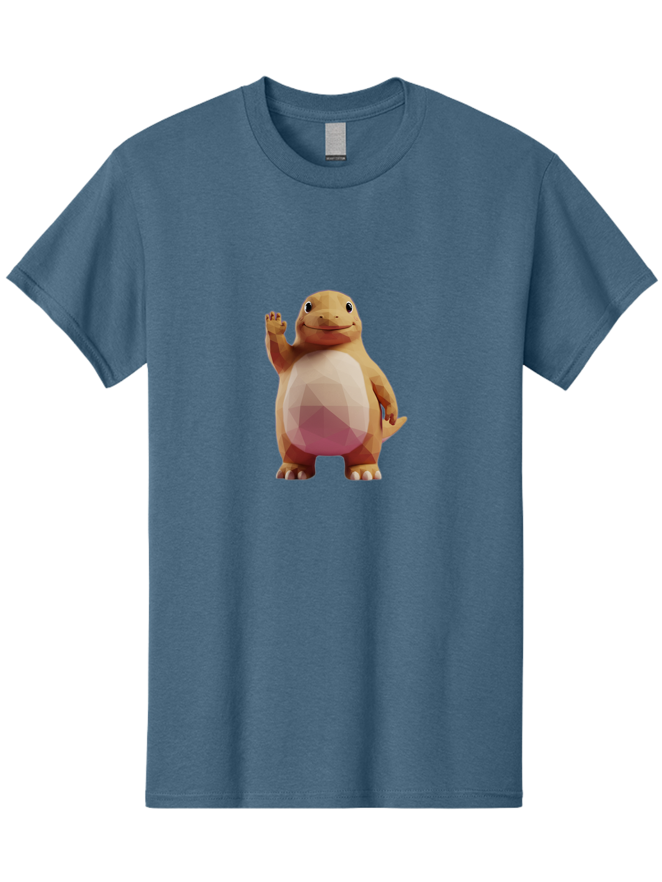 Charmander Men'S Graphic Tee, 100% Cotton, Comfortable Casual Summer Wear, Machine Washable, Charmander, Pokémon Character, Cartoon Lizard, Low-Poly 3D Model, Orange And White Colors, Friendly Gesture, Digital Illustration, Gaming Icon Bae406 13