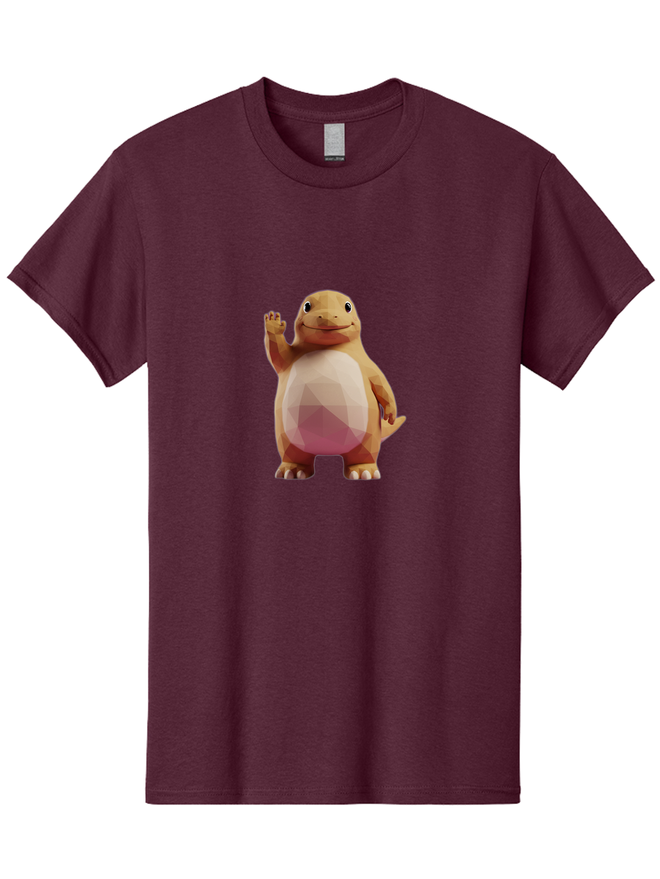 Charmander Men'S Graphic Tee, 100% Cotton, Comfortable Casual Summer Wear, Machine Washable, Charmander, Pokémon Character, Cartoon Lizard, Low-Poly 3D Model, Orange And White Colors, Friendly Gesture, Digital Illustration, Gaming Icon Bae406 5