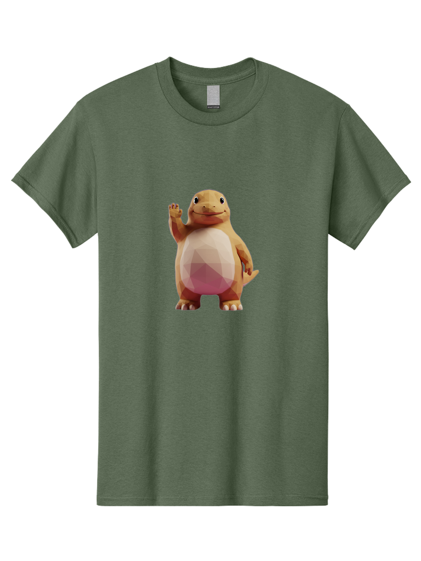 Charmander Men'S Graphic Tee, 100% Cotton, Comfortable Casual Summer Wear, Machine Washable, Charmander, Pokémon Character, Cartoon Lizard, Low-Poly 3D Model, Orange And White Colors, Friendly Gesture, Digital Illustration, Gaming Icon Bae406 12