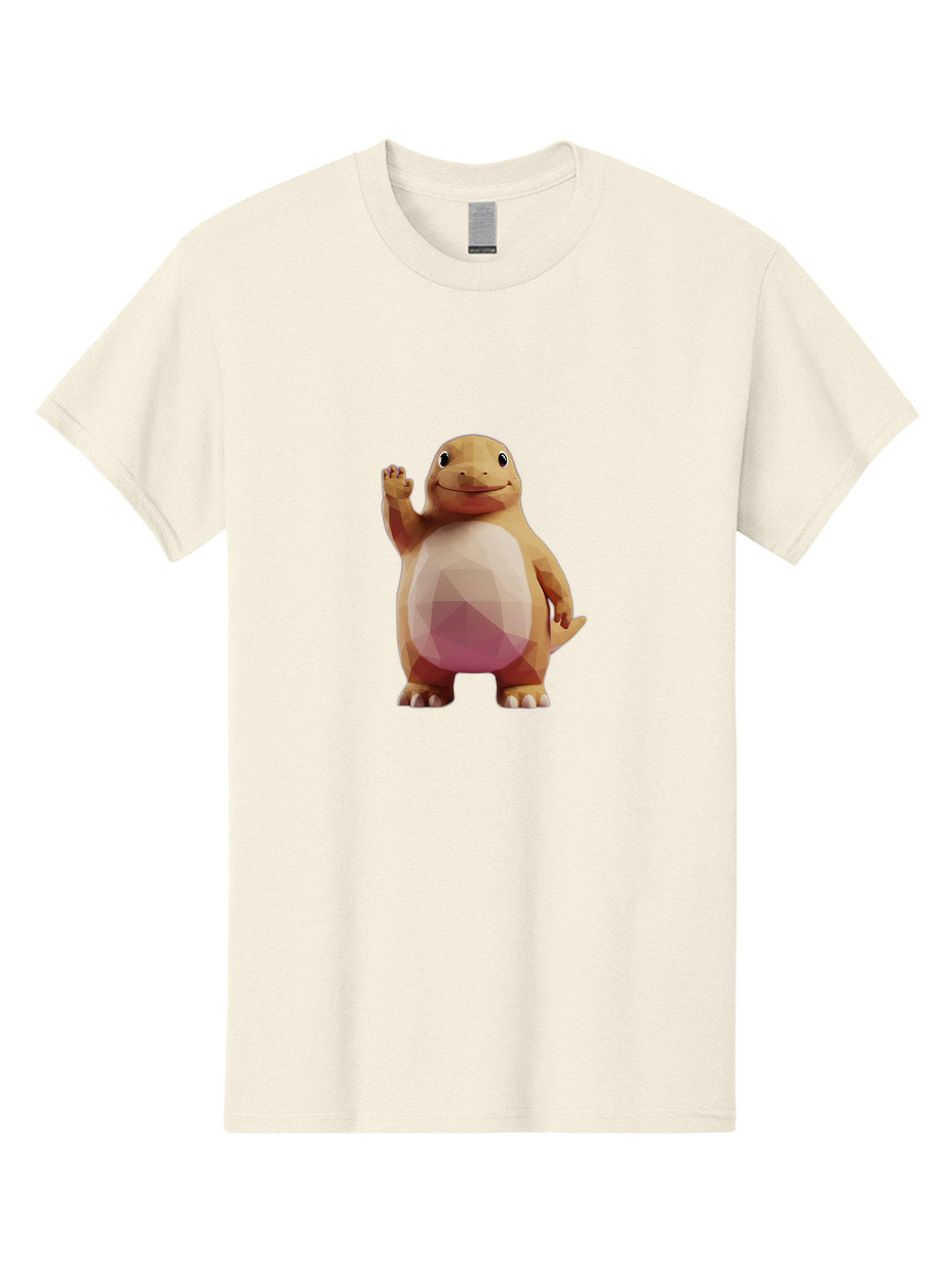 Charmander Men'S Graphic Tee, 100% Cotton, Comfortable Casual Summer Wear, Machine Washable, Charmander, Pokémon Character, Cartoon Lizard, Low-Poly 3D Model, Orange And White Colors, Friendly Gesture, Digital Illustration, Gaming Icon Bae406 8