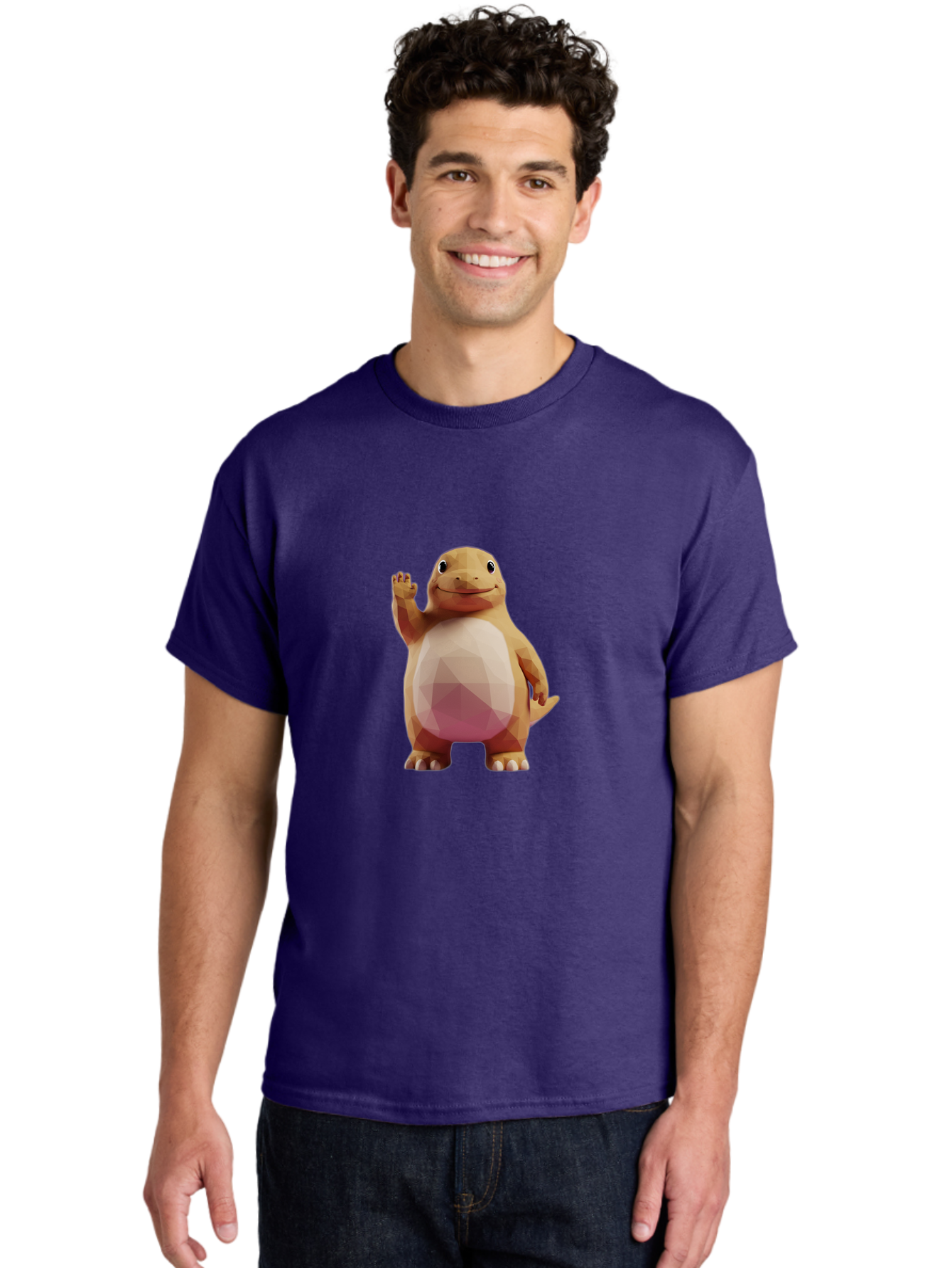 Charmander Men'S Graphic Tee, 100% Cotton, Comfortable Casual Summer Wear, Machine Washable, Charmander, Pokémon Character, Cartoon Lizard, Low-Poly 3D Model, Orange And White Colors, Friendly Gesture, Digital Illustration, Gaming Icon Bae406 26