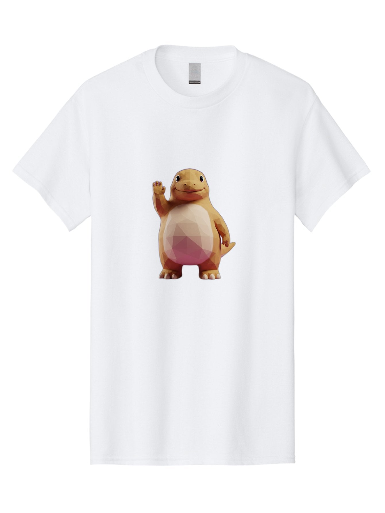 Charmander Men'S Graphic Tee, 100% Cotton, Comfortable Casual Summer Wear, Machine Washable, Charmander, Pokémon Character, Cartoon Lizard, Low-Poly 3D Model, Orange And White Colors, Friendly Gesture, Digital Illustration, Gaming Icon Bae406 15