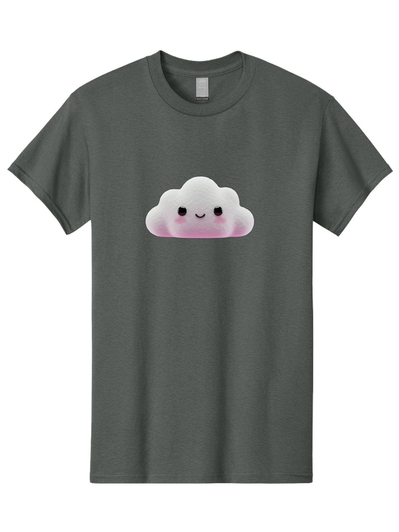 Cloud-Emoticon Men'S Graphic Tee, 100% Cotton, Comfortable Casual Summer Wear, Machine Washable, Cute Cartoon Cloud, Plush Toy, Smiling Face, Soft And Cuddly, Pastel Colors, Adorable Design, Kawaii Character Bae409 6
