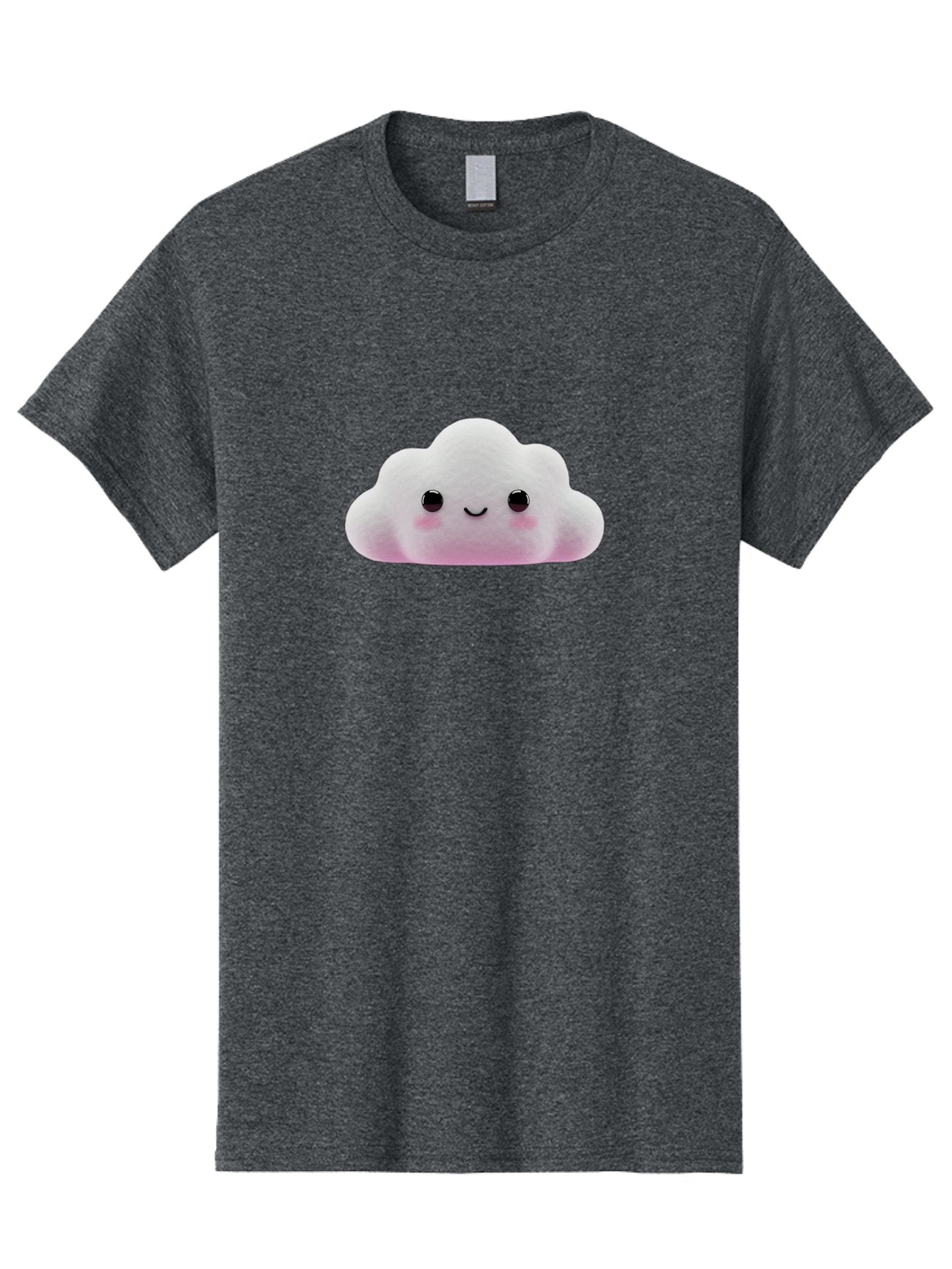 Cloud-Emoticon Men'S Graphic Tee, 100% Cotton, Comfortable Casual Summer Wear, Machine Washable, Cute Cartoon Cloud, Plush Toy, Smiling Face, Soft And Cuddly, Pastel Colors, Adorable Design, Kawaii Character Bae409 7