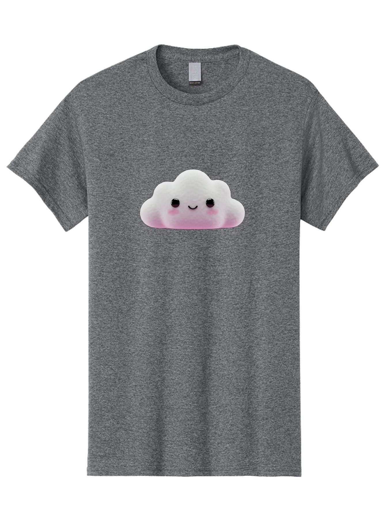 Cloud-Emoticon Men'S Graphic Tee, 100% Cotton, Comfortable Casual Summer Wear, Machine Washable, Cute Cartoon Cloud, Plush Toy, Smiling Face, Soft And Cuddly, Pastel Colors, Adorable Design, Kawaii Character Bae409 5