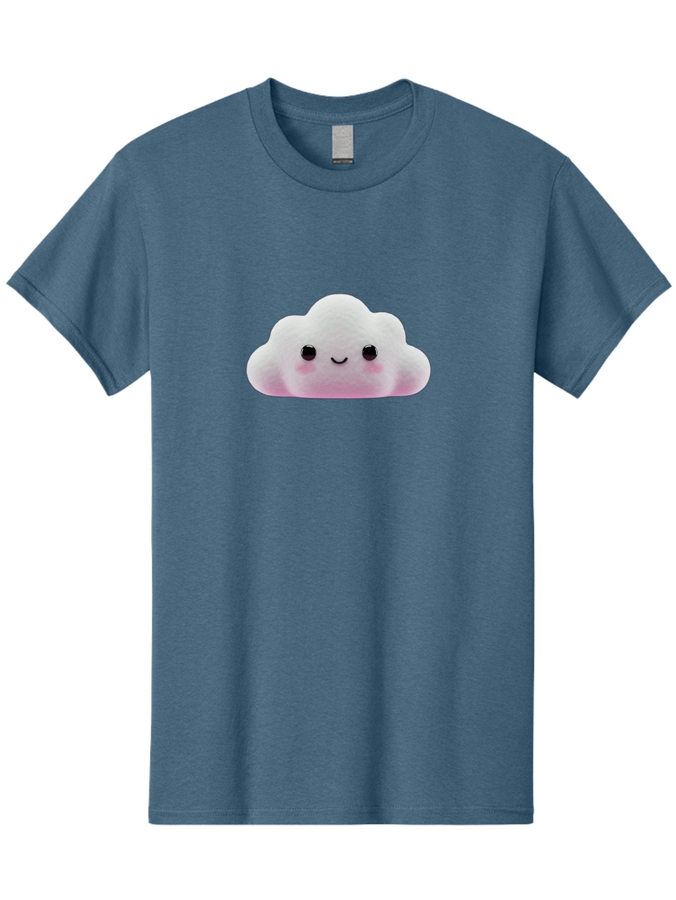 Cloud-Emoticon Men'S Graphic Tee, 100% Cotton, Comfortable Casual Summer Wear, Machine Washable, Cute Cartoon Cloud, Plush Toy, Smiling Face, Soft And Cuddly, Pastel Colors, Adorable Design, Kawaii Character Bae409 4