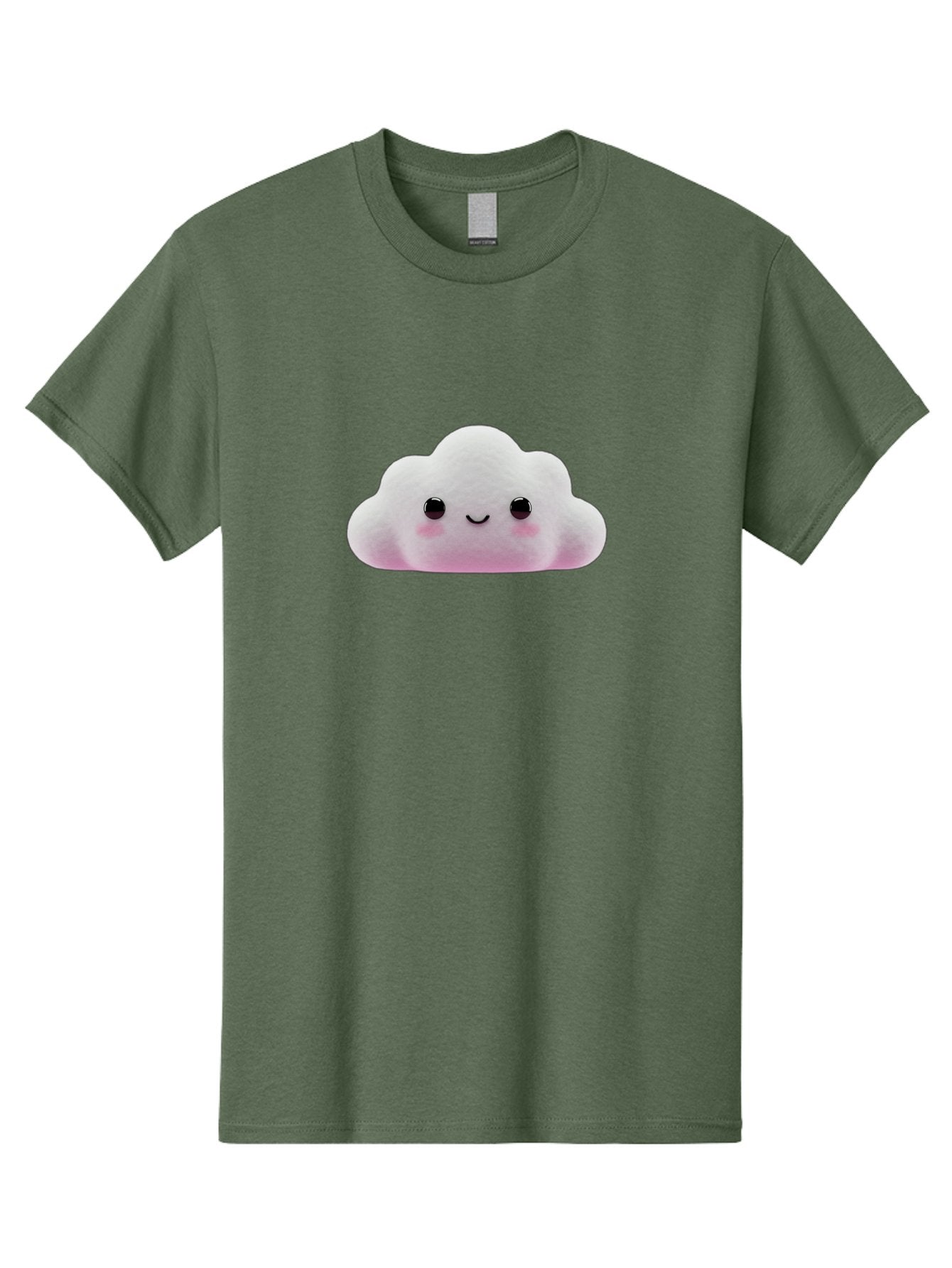 Cloud-Emoticon Men'S Graphic Tee, 100% Cotton, Comfortable Casual Summer Wear, Machine Washable, Cute Cartoon Cloud, Plush Toy, Smiling Face, Soft And Cuddly, Pastel Colors, Adorable Design, Kawaii Character Bae409 12