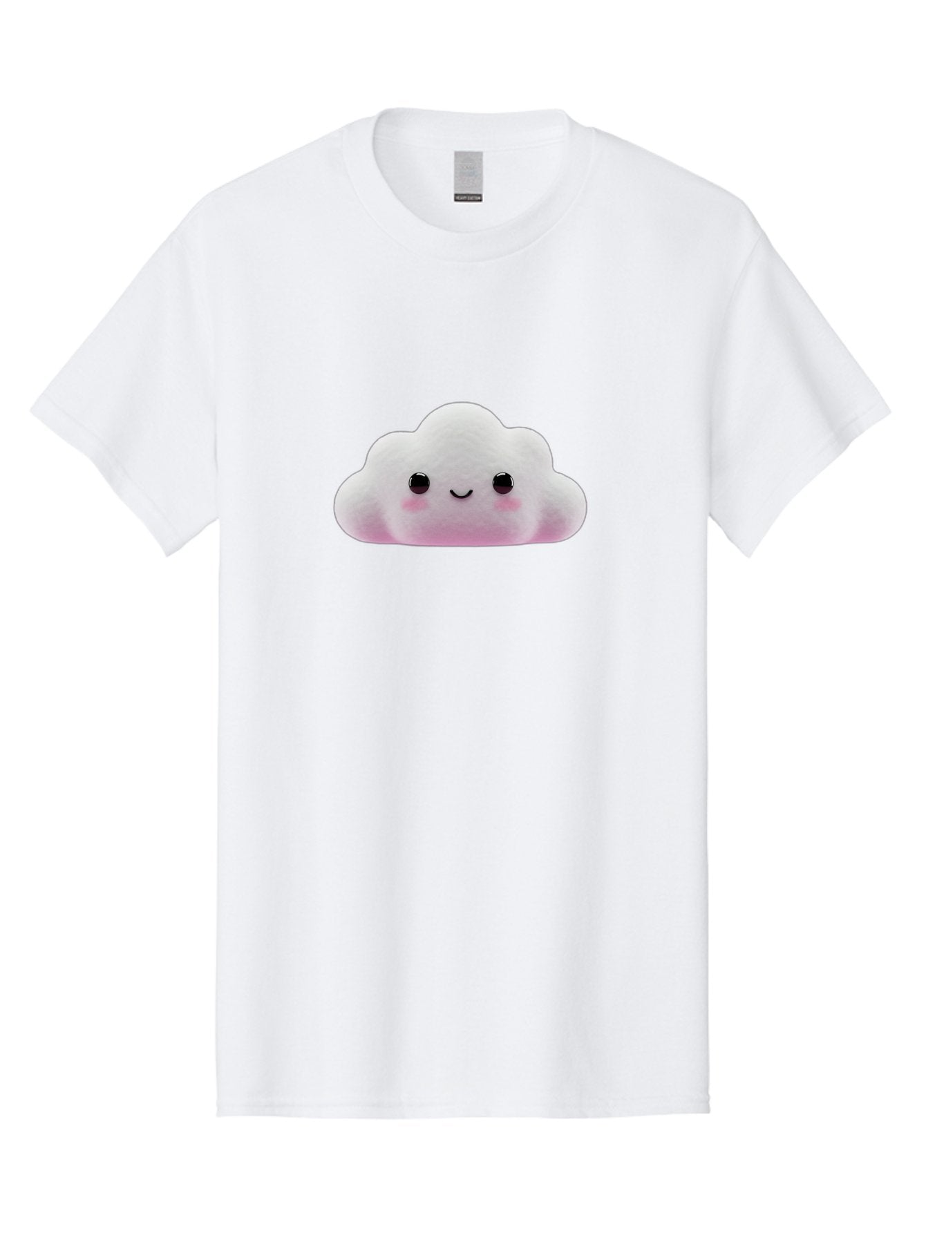Cloud-Emoticon Men'S Graphic Tee, 100% Cotton, Comfortable Casual Summer Wear, Machine Washable, Cute Cartoon Cloud, Plush Toy, Smiling Face, Soft And Cuddly, Pastel Colors, Adorable Design, Kawaii Character Bae409 15