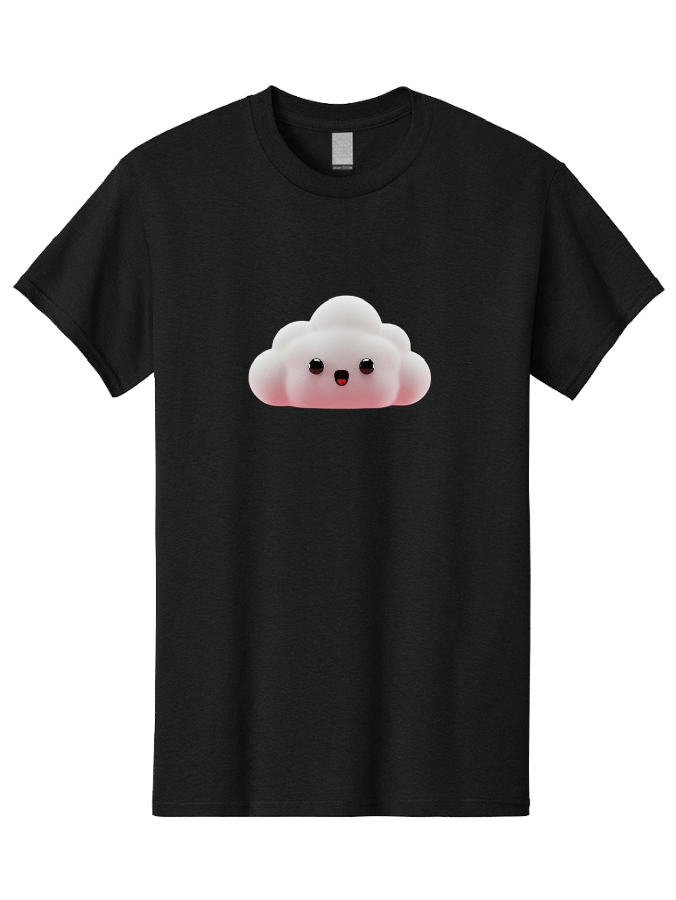 Cloud Men'S Graphic Tee, 100% Cotton, Comfortable Casual Summer Wear, Machine Washable, Cute Cloud, Kawaii Character, Fluffy Cloud, Cartoon Style, Soft Pink, Adorable Face, Big Eyes, Small Mouth, Playful Design, Digital Art Bae410 14