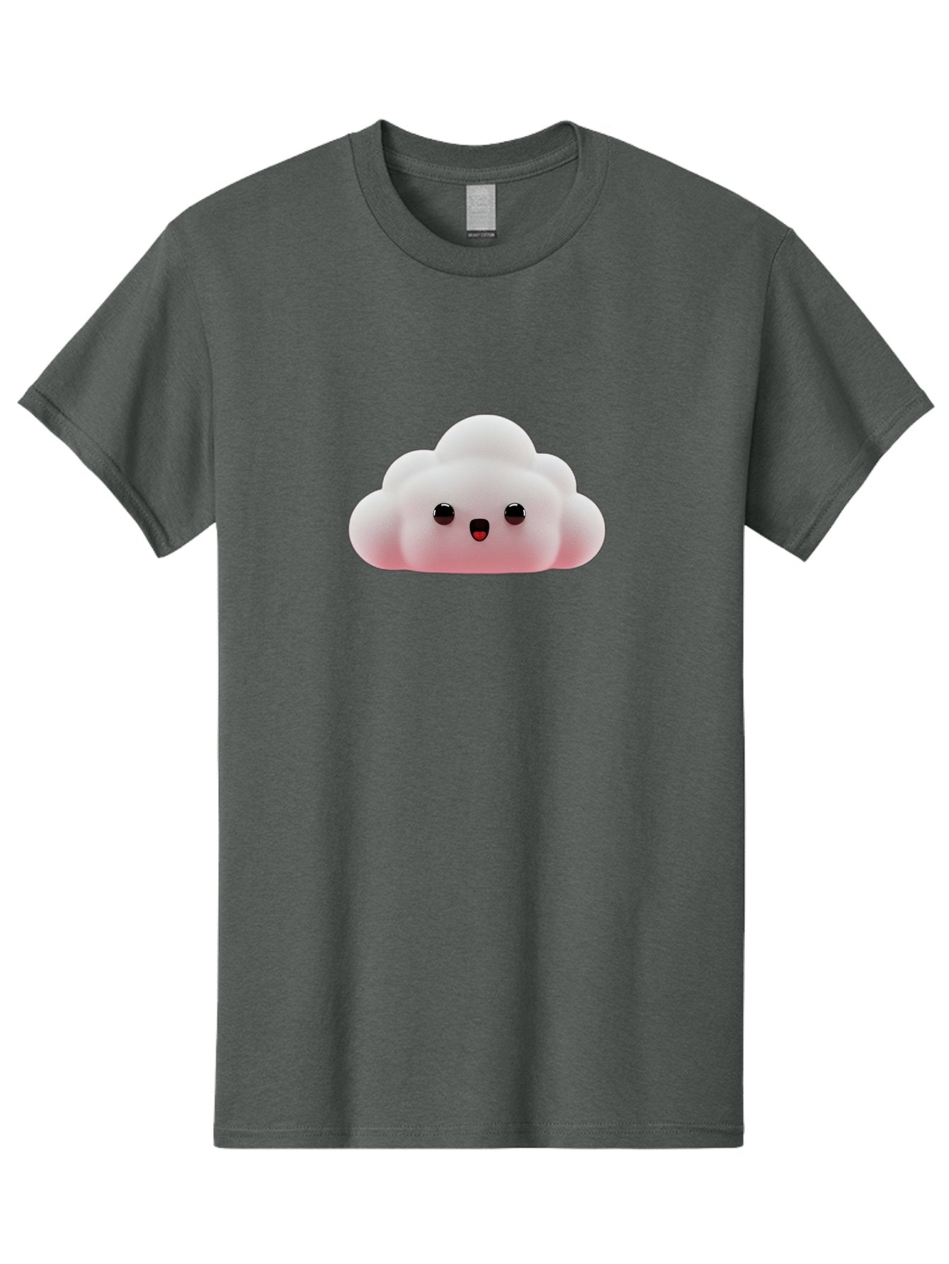 Cloud Men'S Graphic Tee, 100% Cotton, Comfortable Casual Summer Wear, Machine Washable, Cute Cloud, Kawaii Character, Fluffy Cloud, Cartoon Style, Soft Pink, Adorable Face, Big Eyes, Small Mouth, Playful Design, Digital Art Bae410 11