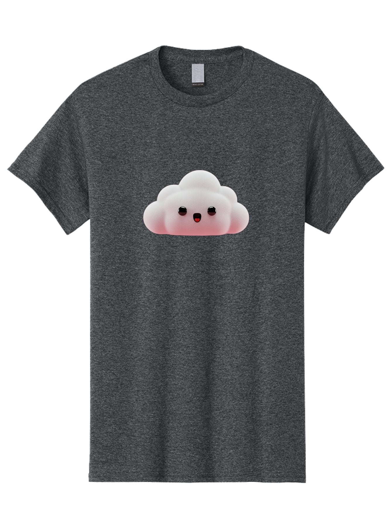 Cloud Men'S Graphic Tee, 100% Cotton, Comfortable Casual Summer Wear, Machine Washable, Cute Cloud, Kawaii Character, Fluffy Cloud, Cartoon Style, Soft Pink, Adorable Face, Big Eyes, Small Mouth, Playful Design, Digital Art Bae410 8