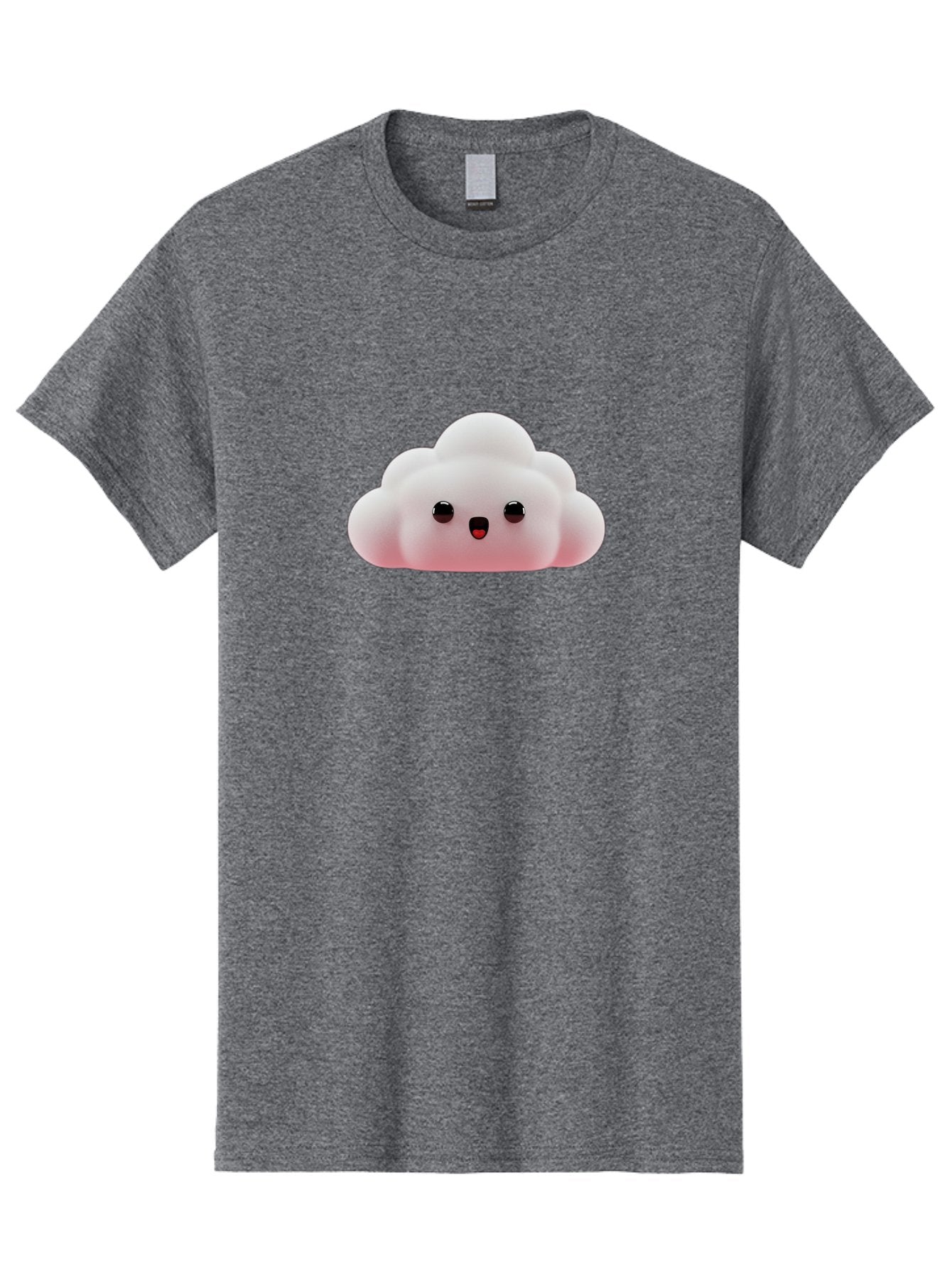 Cloud Men'S Graphic Tee, 100% Cotton, Comfortable Casual Summer Wear, Machine Washable, Cute Cloud, Kawaii Character, Fluffy Cloud, Cartoon Style, Soft Pink, Adorable Face, Big Eyes, Small Mouth, Playful Design, Digital Art Bae410 13