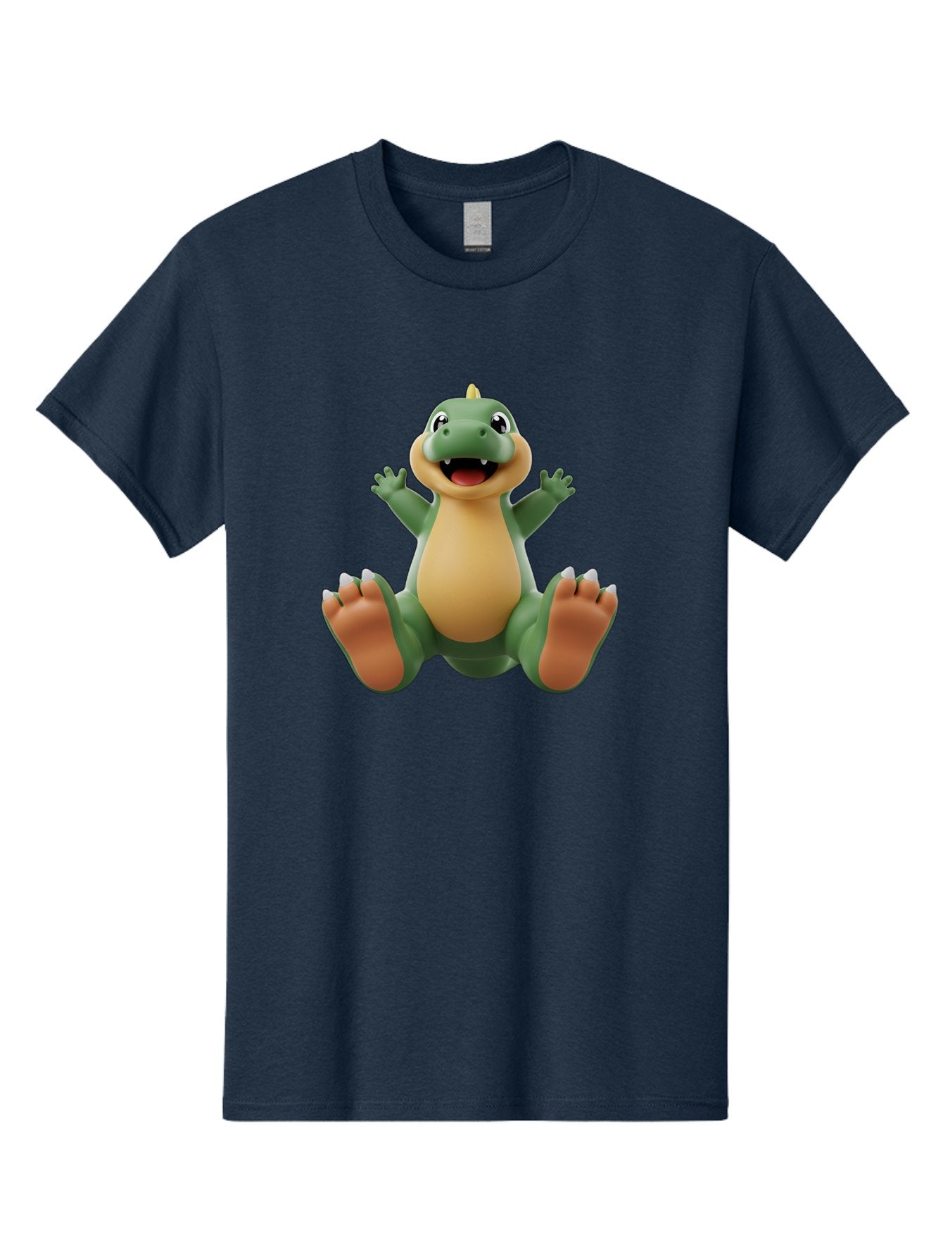 Crocodile Men'S Graphic Tee, 100% Cotton, Comfortable Casual Summer Wear, Machine Washable, Cartoon Crocodile, Green And Tan Reptile, Cute And Friendly, Jumping In The Air, Happy Expression, Cartoon Character, Animated Animal Bae417