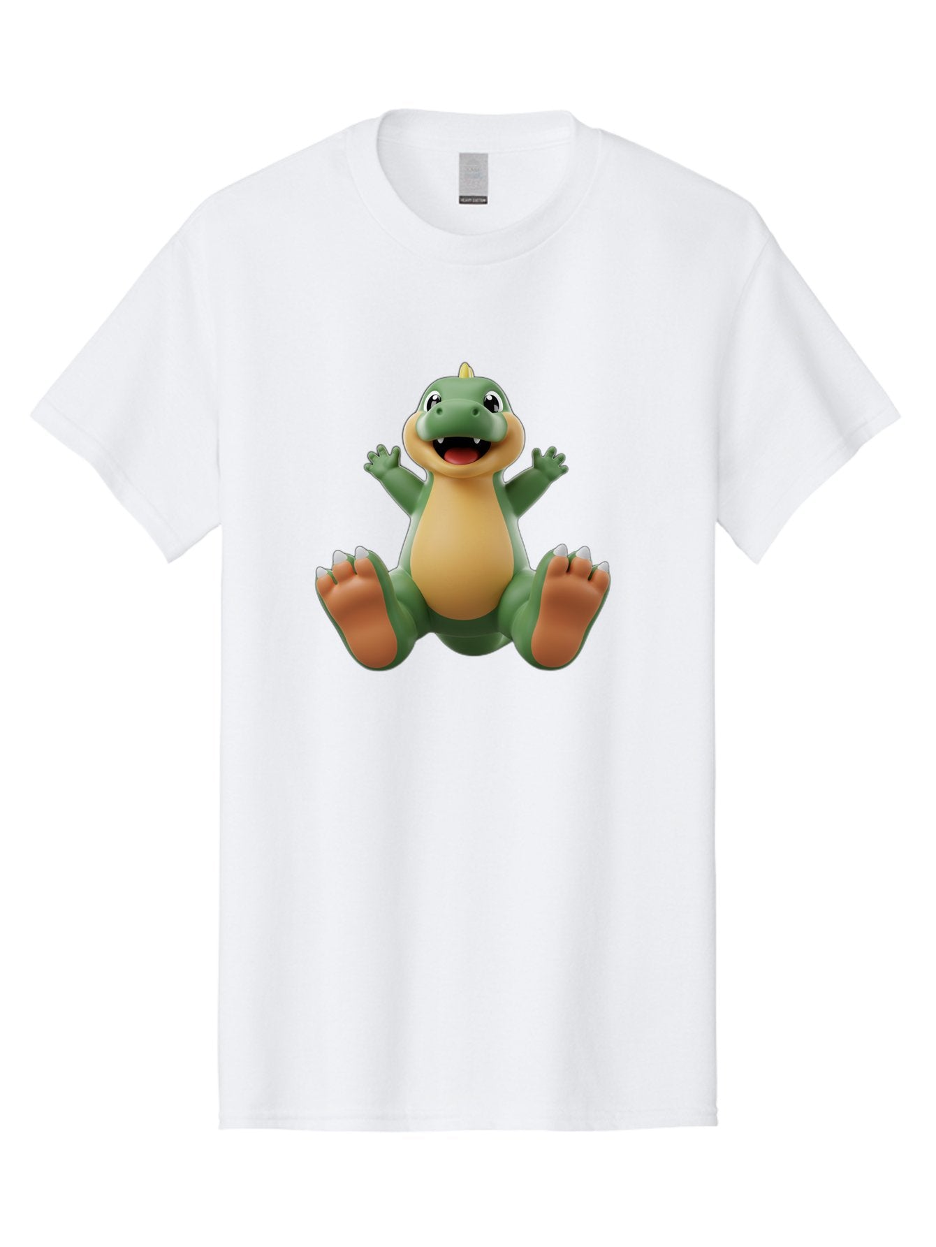 Crocodile Men'S Graphic Tee, 100% Cotton, Comfortable Casual Summer Wear, Machine Washable, Cartoon Crocodile, Green And Tan Reptile, Cute And Friendly, Jumping In The Air, Happy Expression, Cartoon Character, Animated Animal Bae417 3