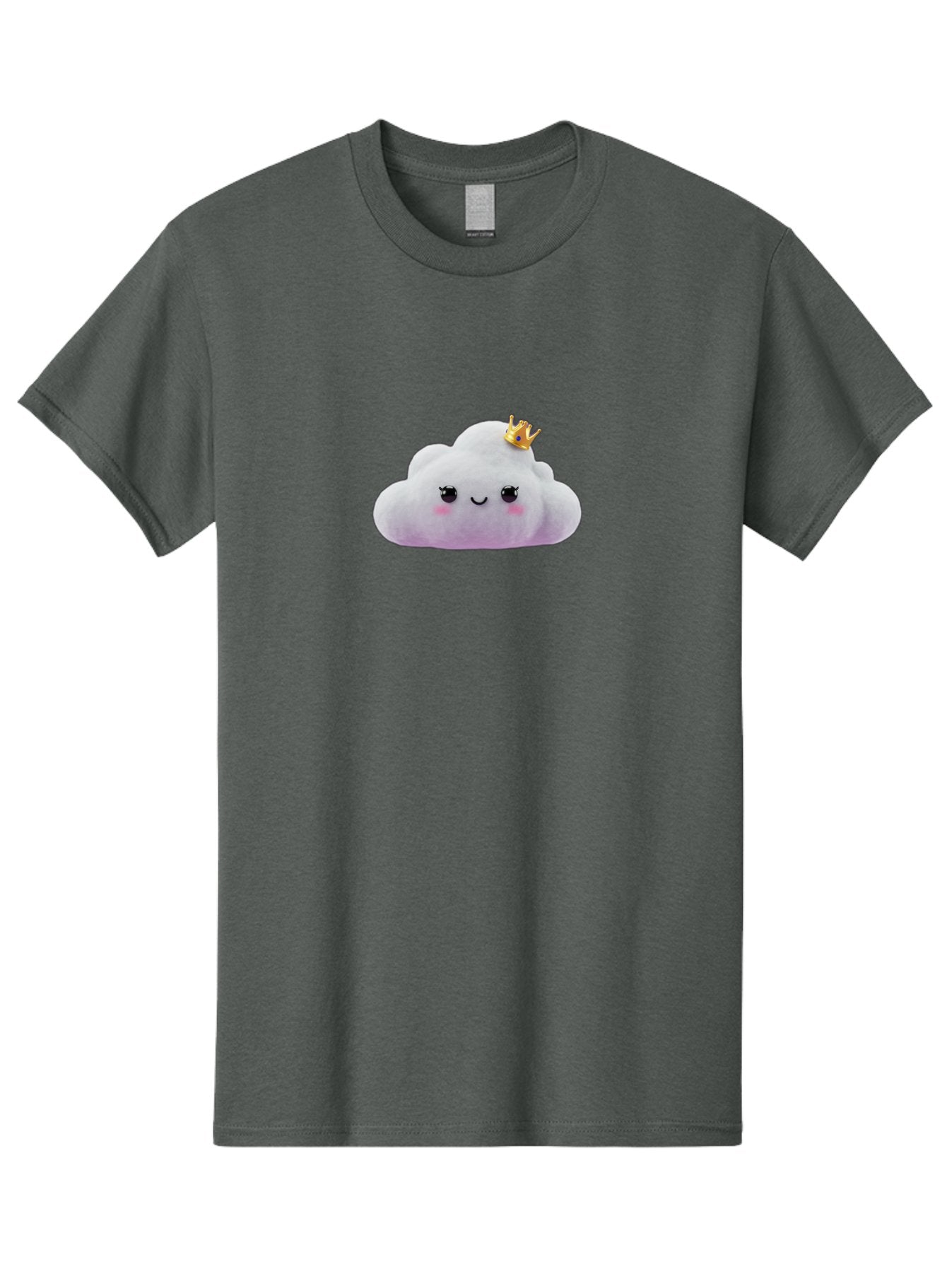 Crown-Cloud Men'S Graphic Tee, 100% Cotton, Comfortable Casual Summer Wear, Machine Washable, Soft Plush Toy, Cloud Shape, Adorable Face, Golden Crown, Cute Toy, Kawaii, Soft Toy, Plushie, Stuffed Animal, Kids Toy, Cuddly, Endearing, Bae418 13