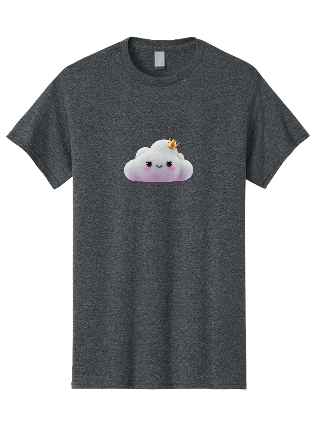 Crown-Cloud Men'S Graphic Tee, 100% Cotton, Comfortable Casual Summer Wear, Machine Washable, Soft Plush Toy, Cloud Shape, Adorable Face, Golden Crown, Cute Toy, Kawaii, Soft Toy, Plushie, Stuffed Animal, Kids Toy, Cuddly, Endearing, Bae418 10