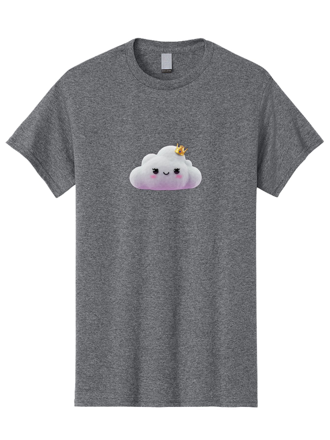 Crown-Cloud Men'S Graphic Tee, 100% Cotton, Comfortable Casual Summer Wear, Machine Washable, Soft Plush Toy, Cloud Shape, Adorable Face, Golden Crown, Cute Toy, Kawaii, Soft Toy, Plushie, Stuffed Animal, Kids Toy, Cuddly, Endearing, Bae418 11