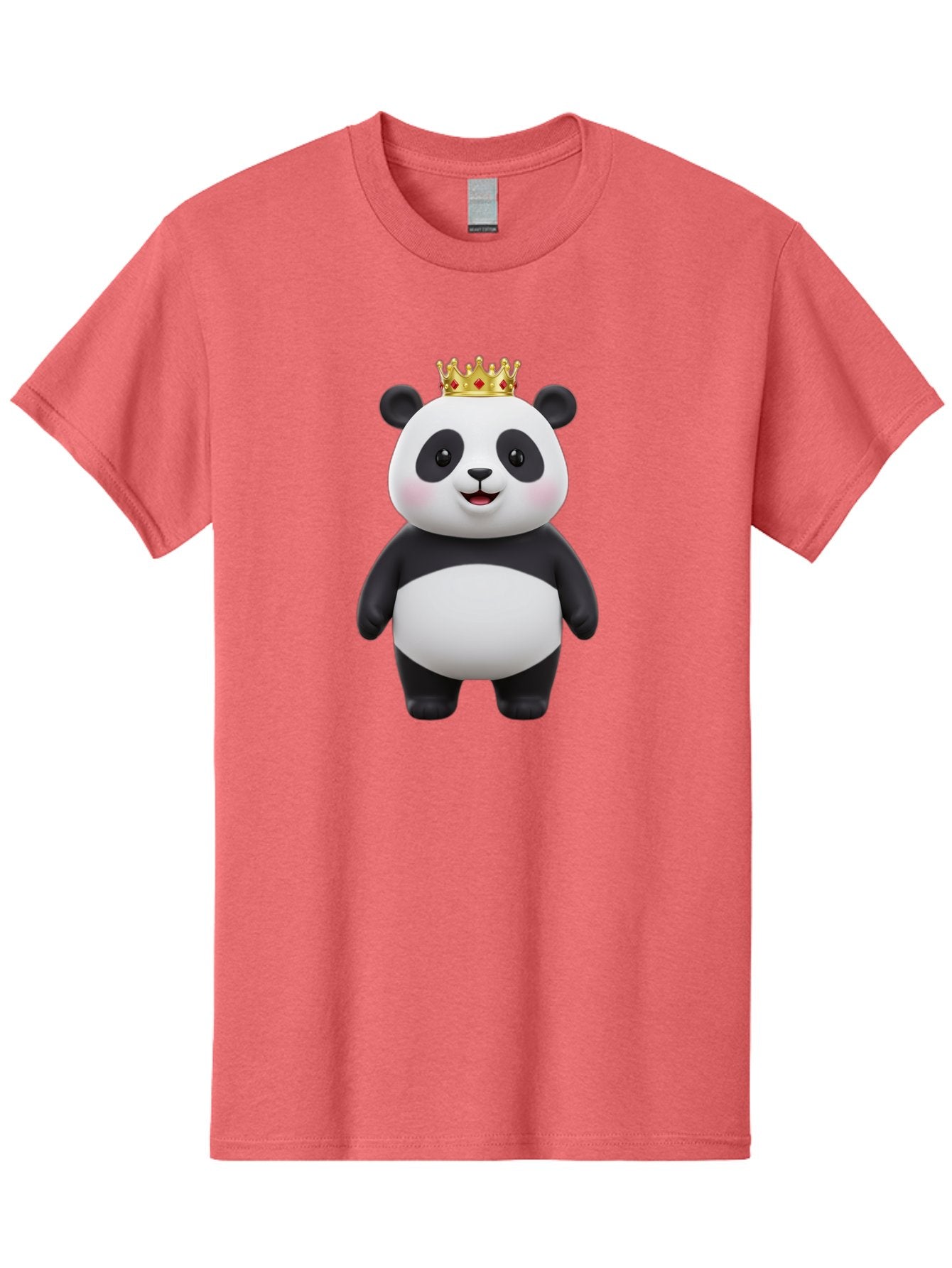 Crowned-Panda Men'S Graphic Tee, 100% Cotton, Comfortable Casual Summer Wear, Machine Washable, Cartoon Panda Bear, Royal Crown, Cute Animal, Adorable Face, Black And White Panda, Funny Character, Kawaii Art, Digital Illustration, Bae420 3