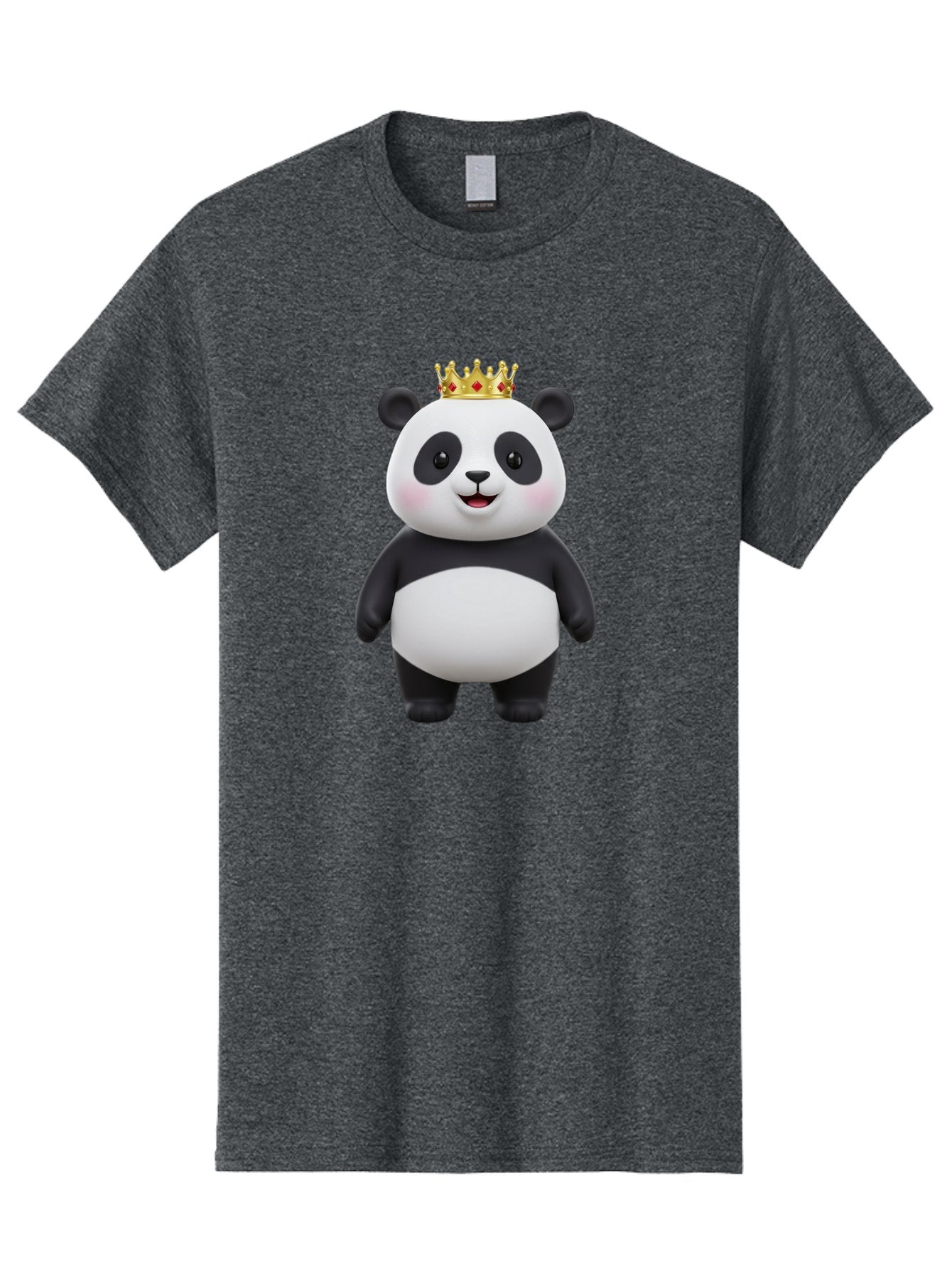 Crowned-Panda Men'S Graphic Tee, 100% Cotton, Comfortable Casual Summer Wear, Machine Washable, Cartoon Panda Bear, Royal Crown, Cute Animal, Adorable Face, Black And White Panda, Funny Character, Kawaii Art, Digital Illustration, Bae420 9