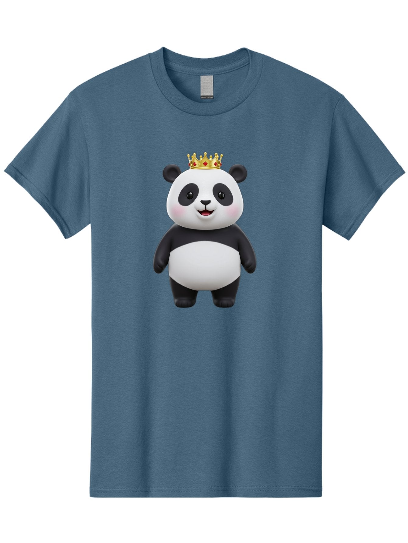 Crowned-Panda Men'S Graphic Tee, 100% Cotton, Comfortable Casual Summer Wear, Machine Washable, Cartoon Panda Bear, Royal Crown, Cute Animal, Adorable Face, Black And White Panda, Funny Character, Kawaii Art, Digital Illustration, Bae420 14