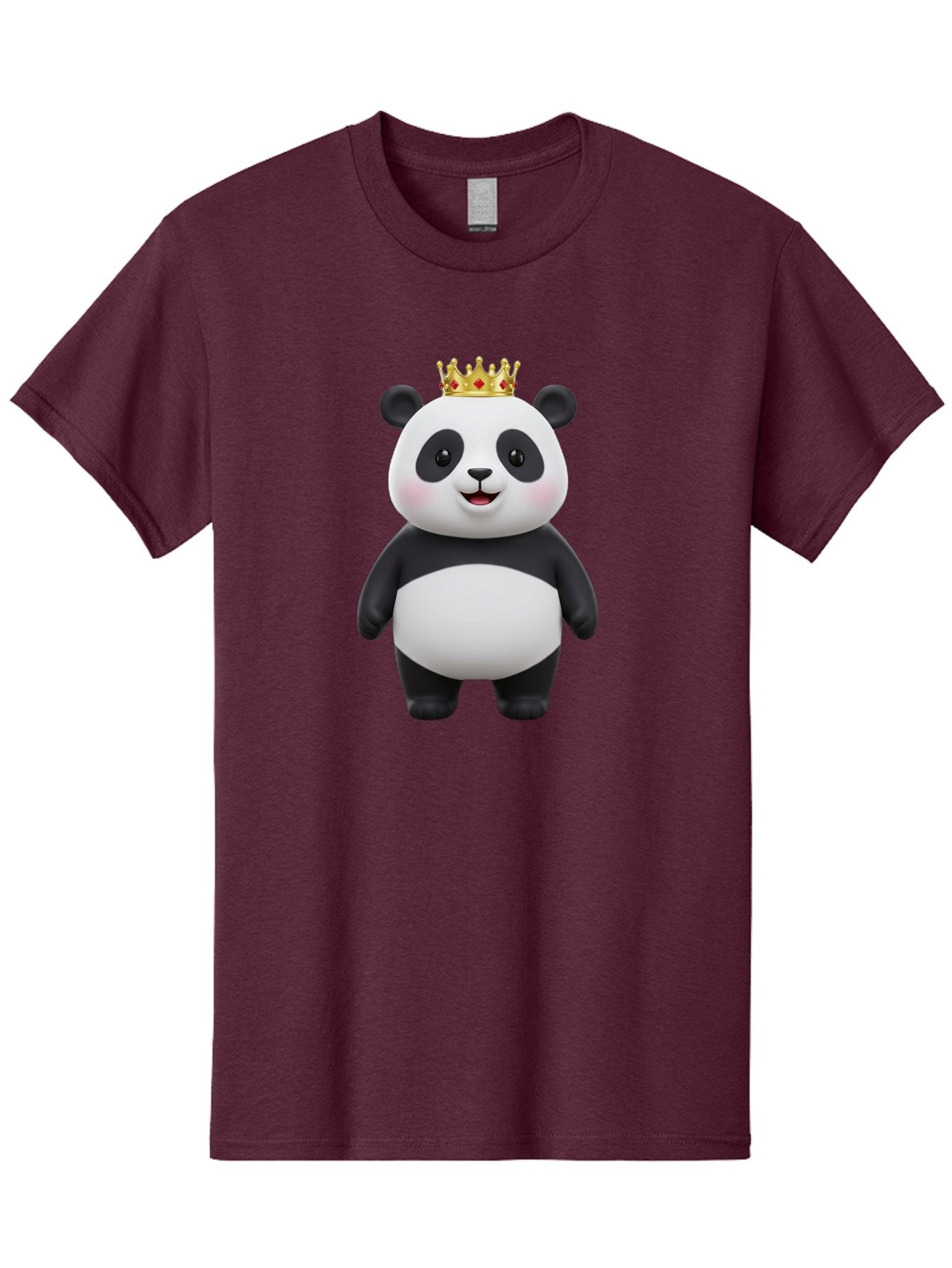 Crowned-Panda Men'S Graphic Tee, 100% Cotton, Comfortable Casual Summer Wear, Machine Washable, Cartoon Panda Bear, Royal Crown, Cute Animal, Adorable Face, Black And White Panda, Funny Character, Kawaii Art, Digital Illustration, Bae420 11
