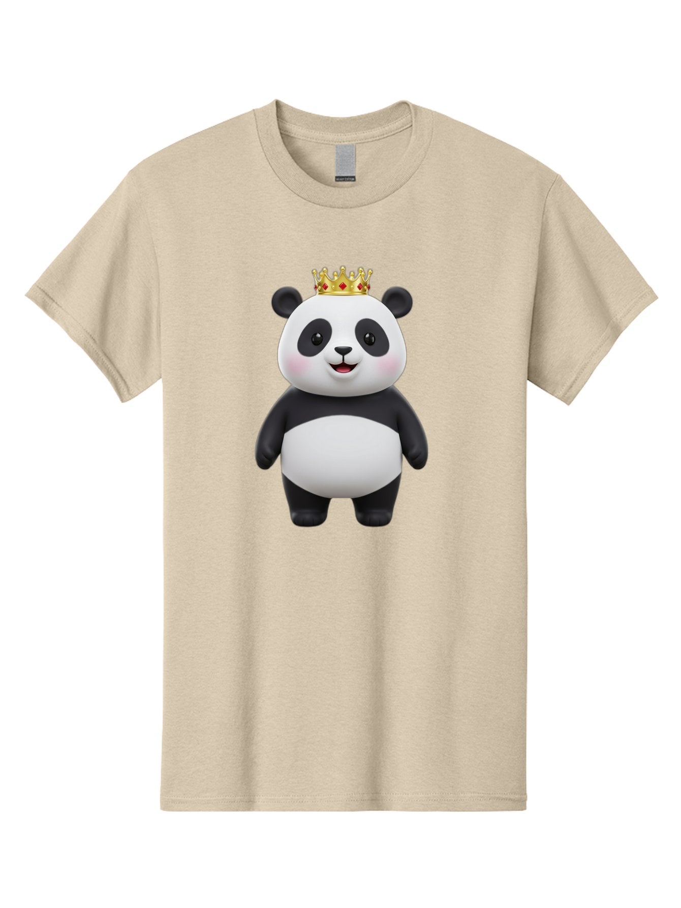 Crowned-Panda Men'S Graphic Tee, 100% Cotton, Comfortable Casual Summer Wear, Machine Washable, Cartoon Panda Bear, Royal Crown, Cute Animal, Adorable Face, Black And White Panda, Funny Character, Kawaii Art, Digital Illustration, Bae420 10