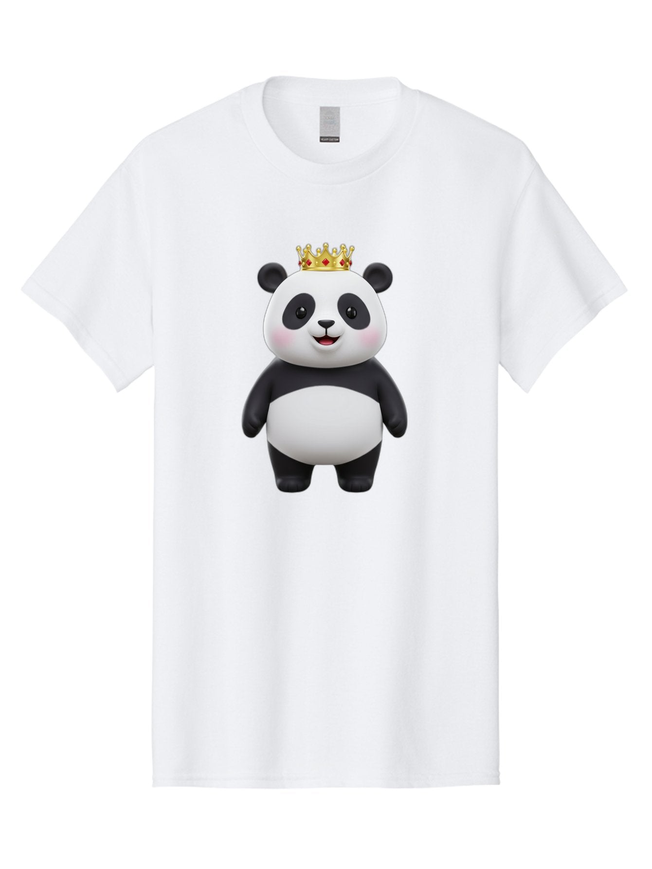 Crowned-Panda Men'S Graphic Tee, 100% Cotton, Comfortable Casual Summer Wear, Machine Washable, Cartoon Panda Bear, Royal Crown, Cute Animal, Adorable Face, Black And White Panda, Funny Character, Kawaii Art, Digital Illustration, Bae420 13