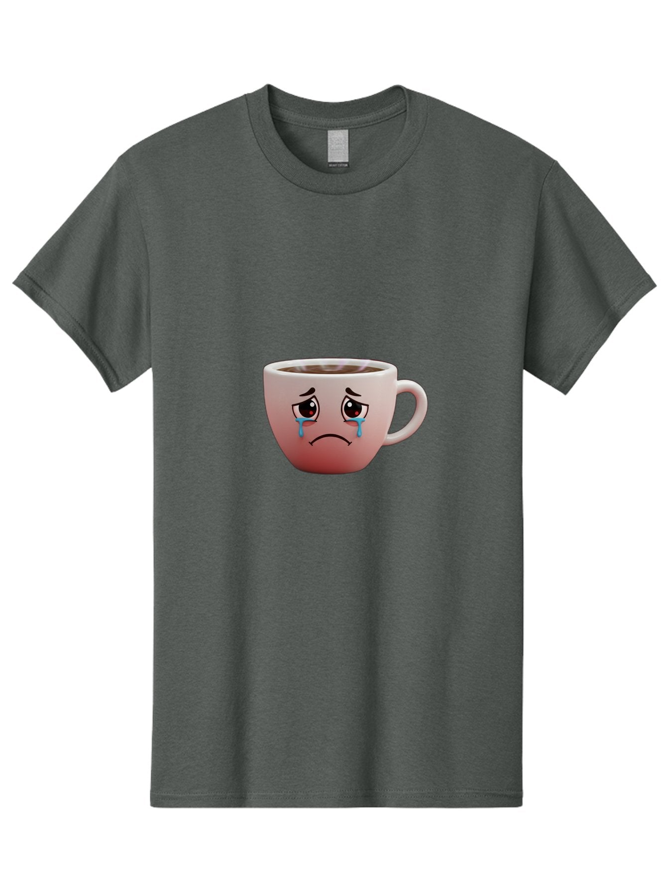 Crying-Coffee-Cup-1 Men'S Graphic Tee, 100% Cotton, Comfortable Casual Summer Wear, Machine Washable, Coffee Cup With Sad Face, Crying Eyes, Frowning Expression, Emotional Coffee, Coffee Lover Emotions, Sad Coffee Moment, Coffee Cup Feelings Bae421 10