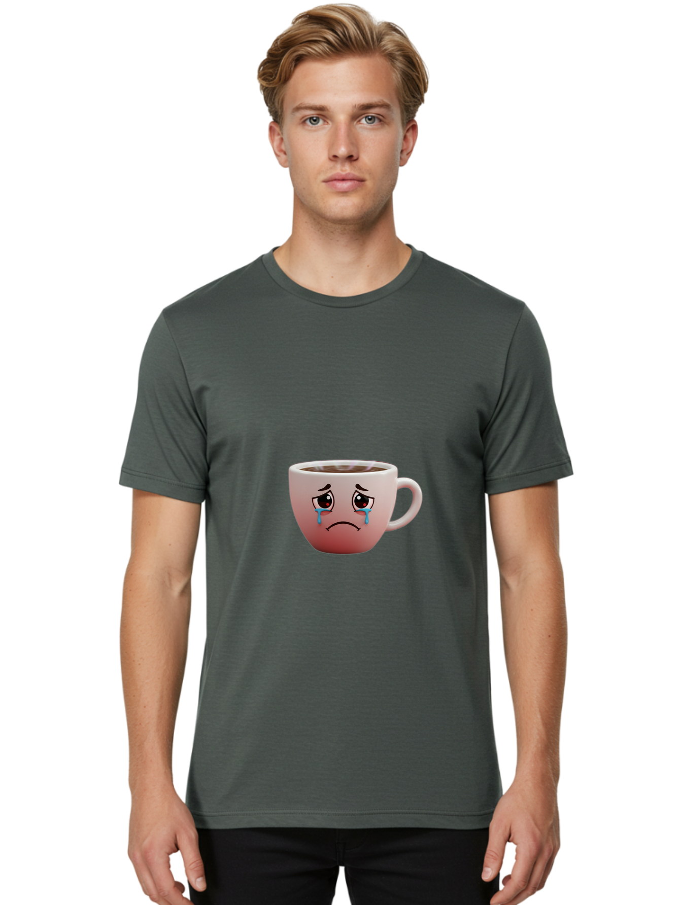 Crying-Coffee-Cup-1 Men'S Graphic Tee, 100% Cotton, Comfortable Casual Summer Wear, Machine Washable, Coffee Cup With Sad Face, Crying Eyes, Frowning Expression, Emotional Coffee, Coffee Lover Emotions, Sad Coffee Moment, Coffee Cup Feelings Bae421 29