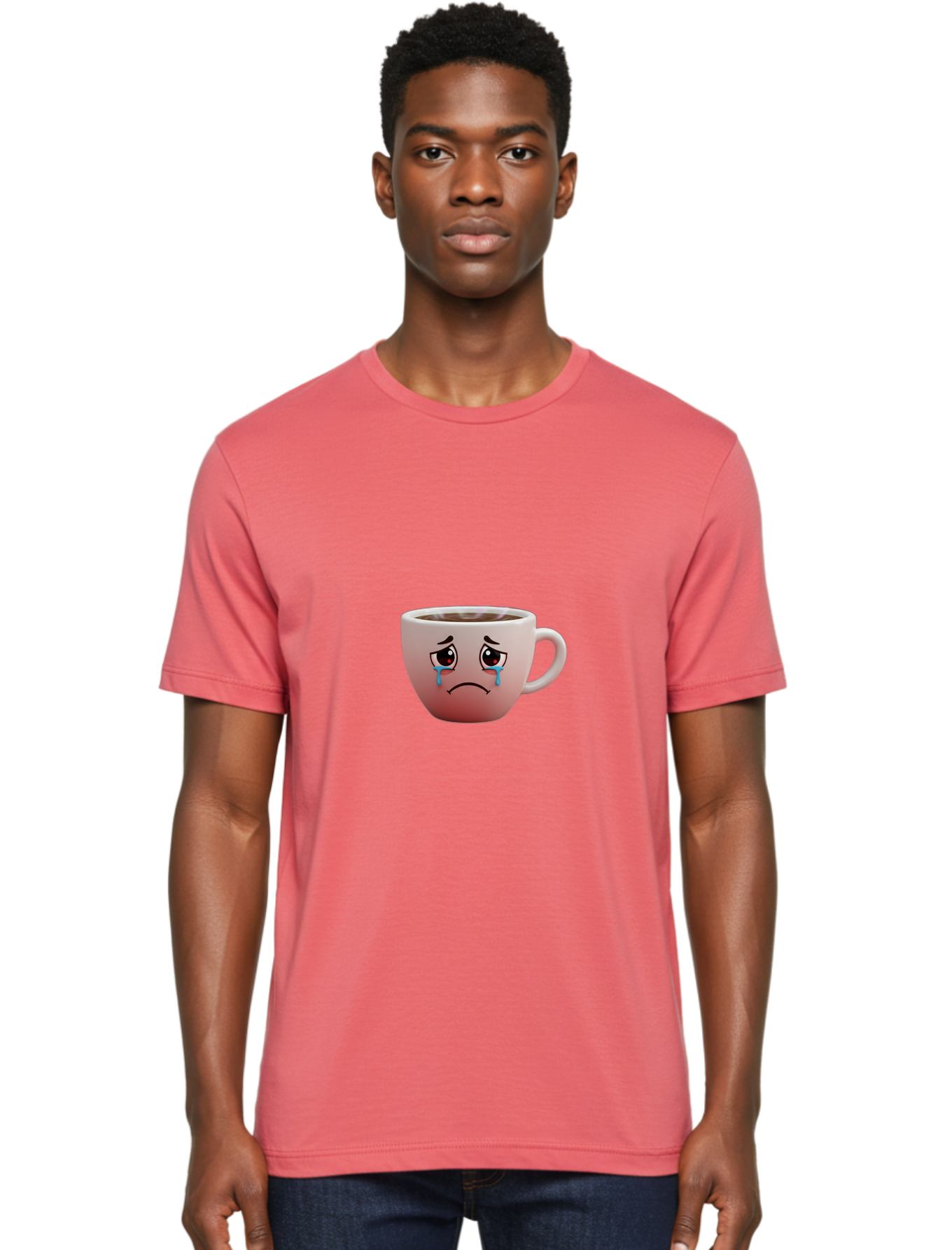 Crying-Coffee-Cup-1 Men'S Graphic Tee, 100% Cotton, Comfortable Casual Summer Wear, Machine Washable, Coffee Cup With Sad Face, Crying Eyes, Frowning Expression, Emotional Coffee, Coffee Lover Emotions, Sad Coffee Moment, Coffee Cup Feelings Bae421 20