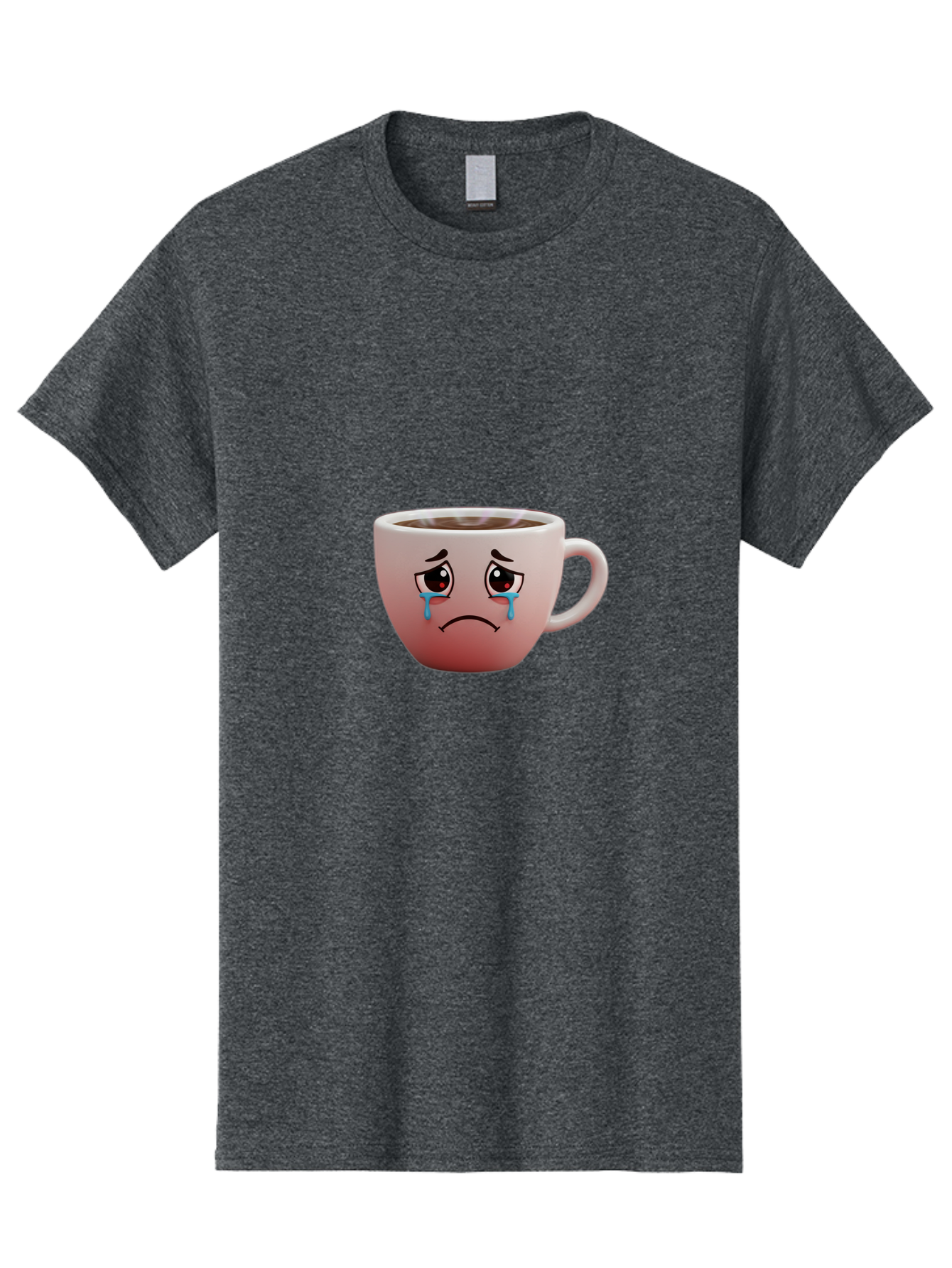 Crying-Coffee-Cup-1 Men'S Graphic Tee, 100% Cotton, Comfortable Casual Summer Wear, Machine Washable, Coffee Cup With Sad Face, Crying Eyes, Frowning Expression, Emotional Coffee, Coffee Lover Emotions, Sad Coffee Moment, Coffee Cup Feelings Bae421 11